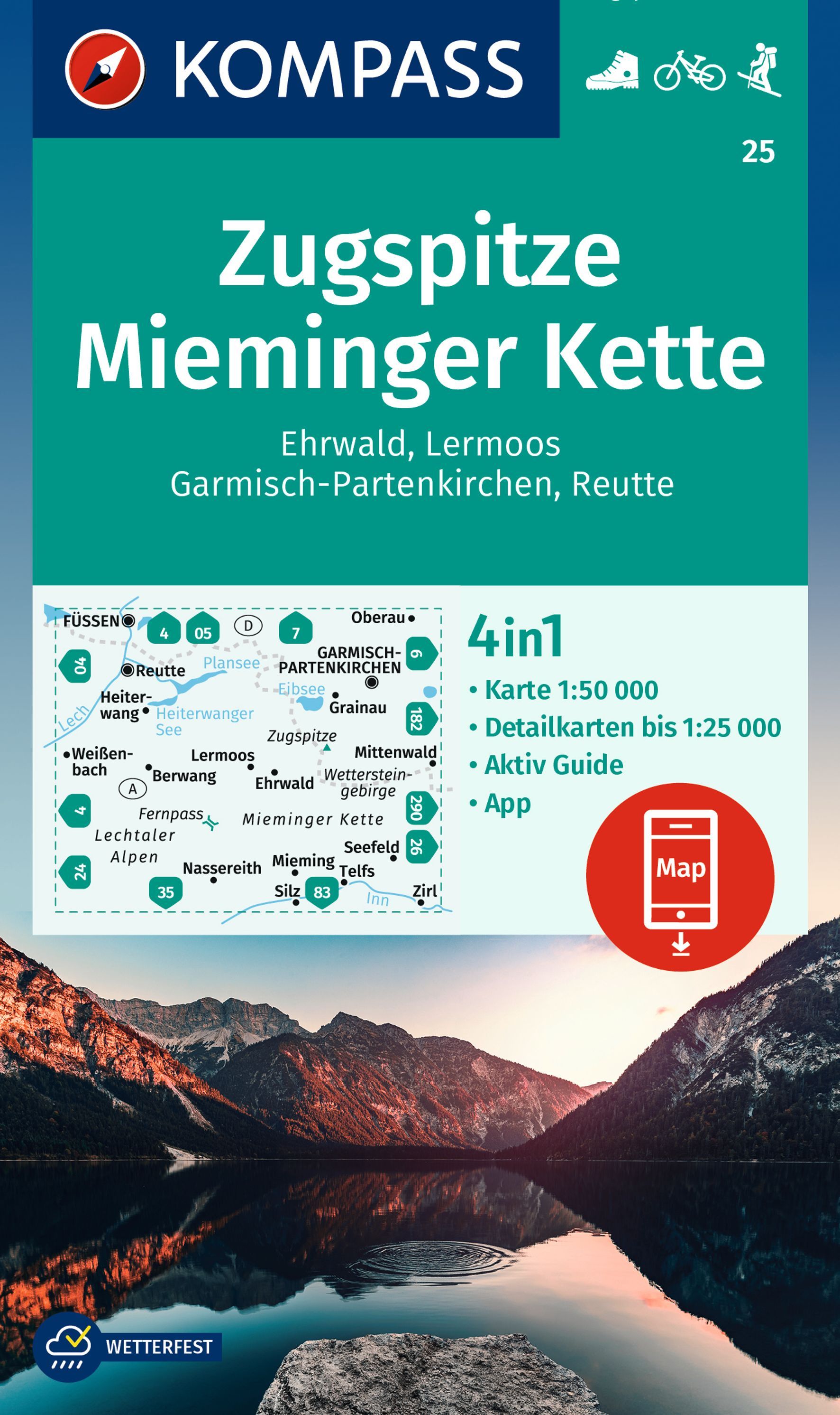 9783991218692 Cover Kompass Wanderkarte Zugspitze Mieminger Kette