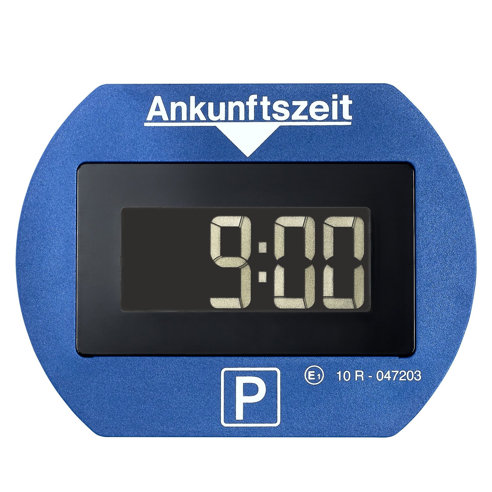 Vorderseite-frontal-PLb Parkscheibe Blau