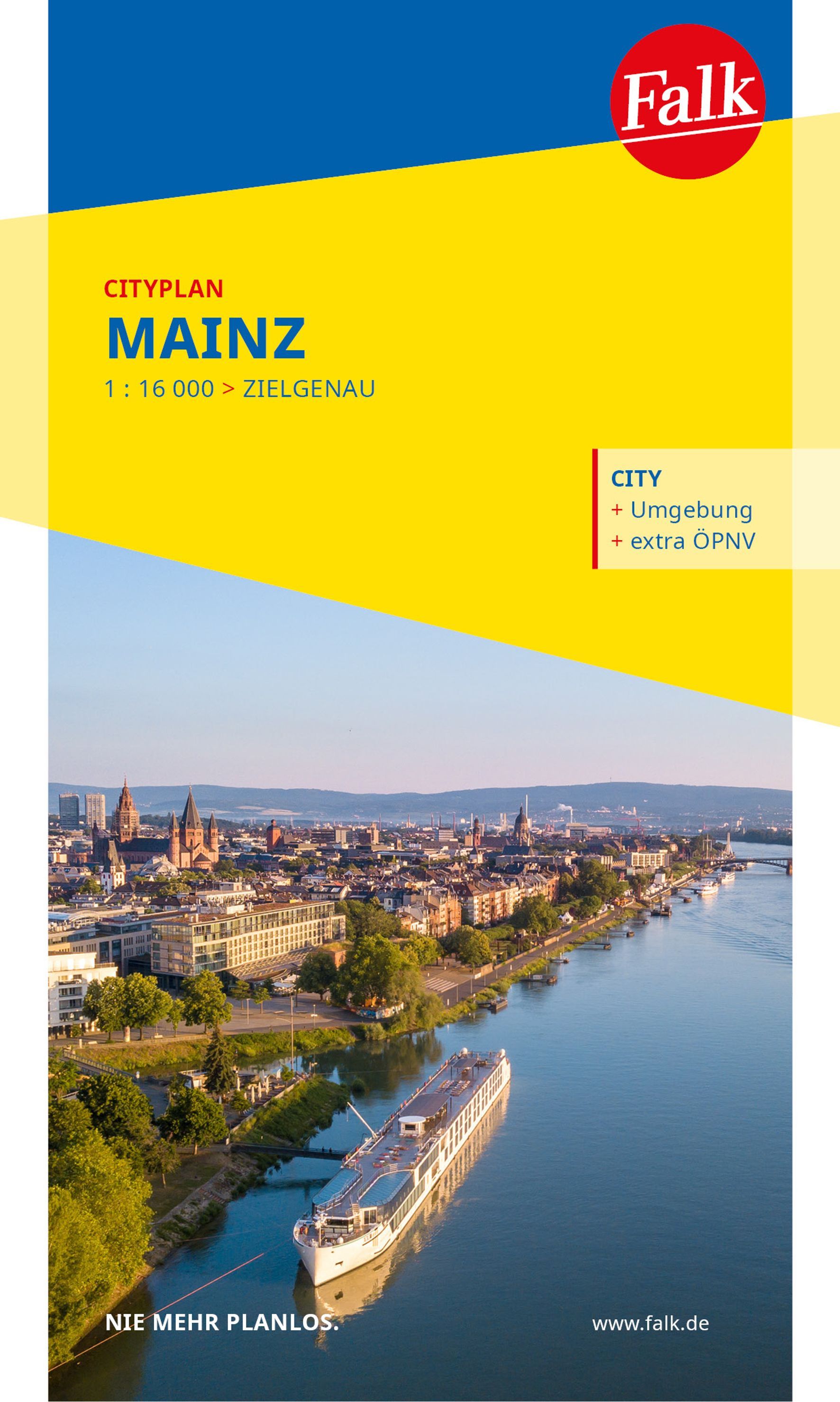 Falk Cityplan Mainz 1:16.000 Cover Falk Cityplan Mainz. Uferpromenade, Boot