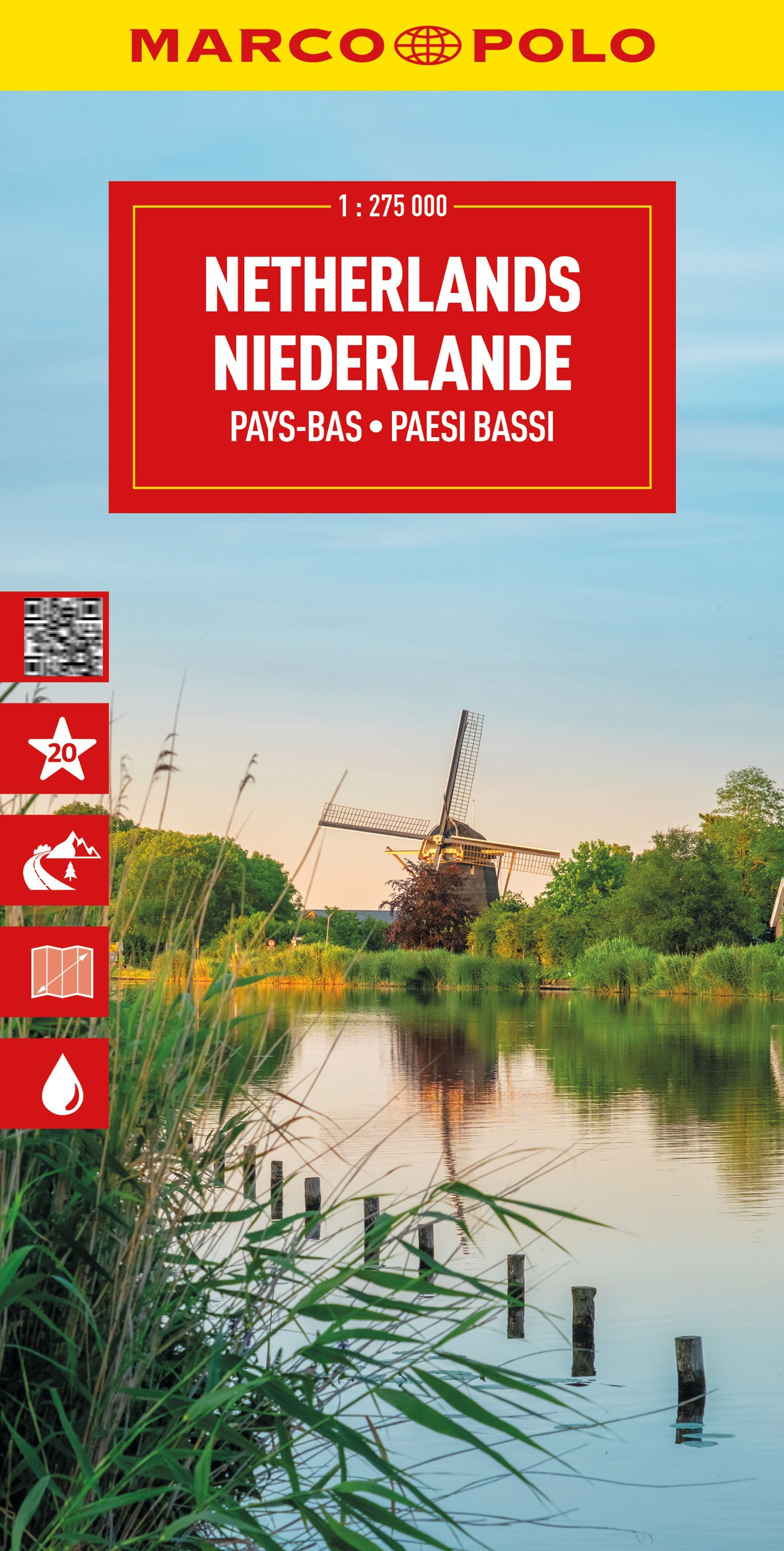 MARCO POLO Reisekarte Niederlande 1:275.000 Marco Polo Reisekarte Niederlande.Draußen, Teich, Land, Uferpromenade, Werbung