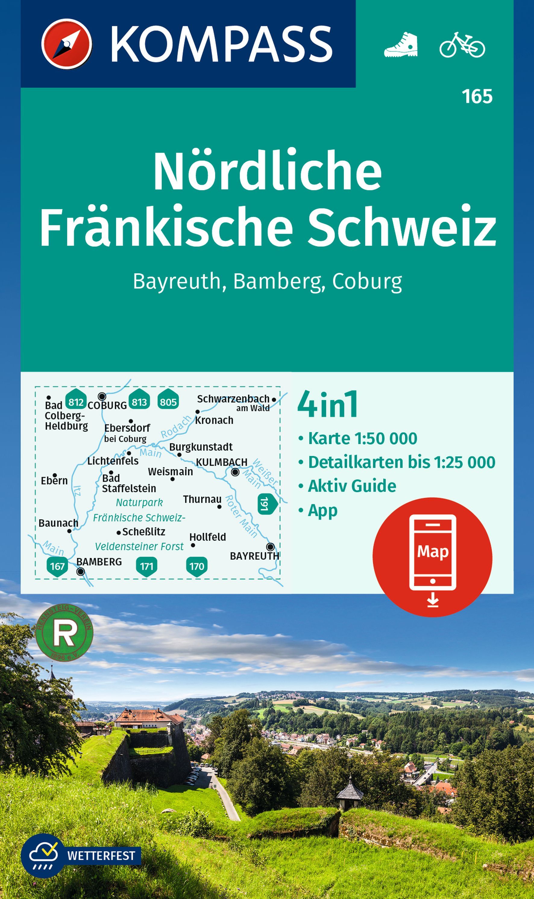 9783991218944 Cover Kompass Wanderkarte Nördliche Fränkische Schweiz