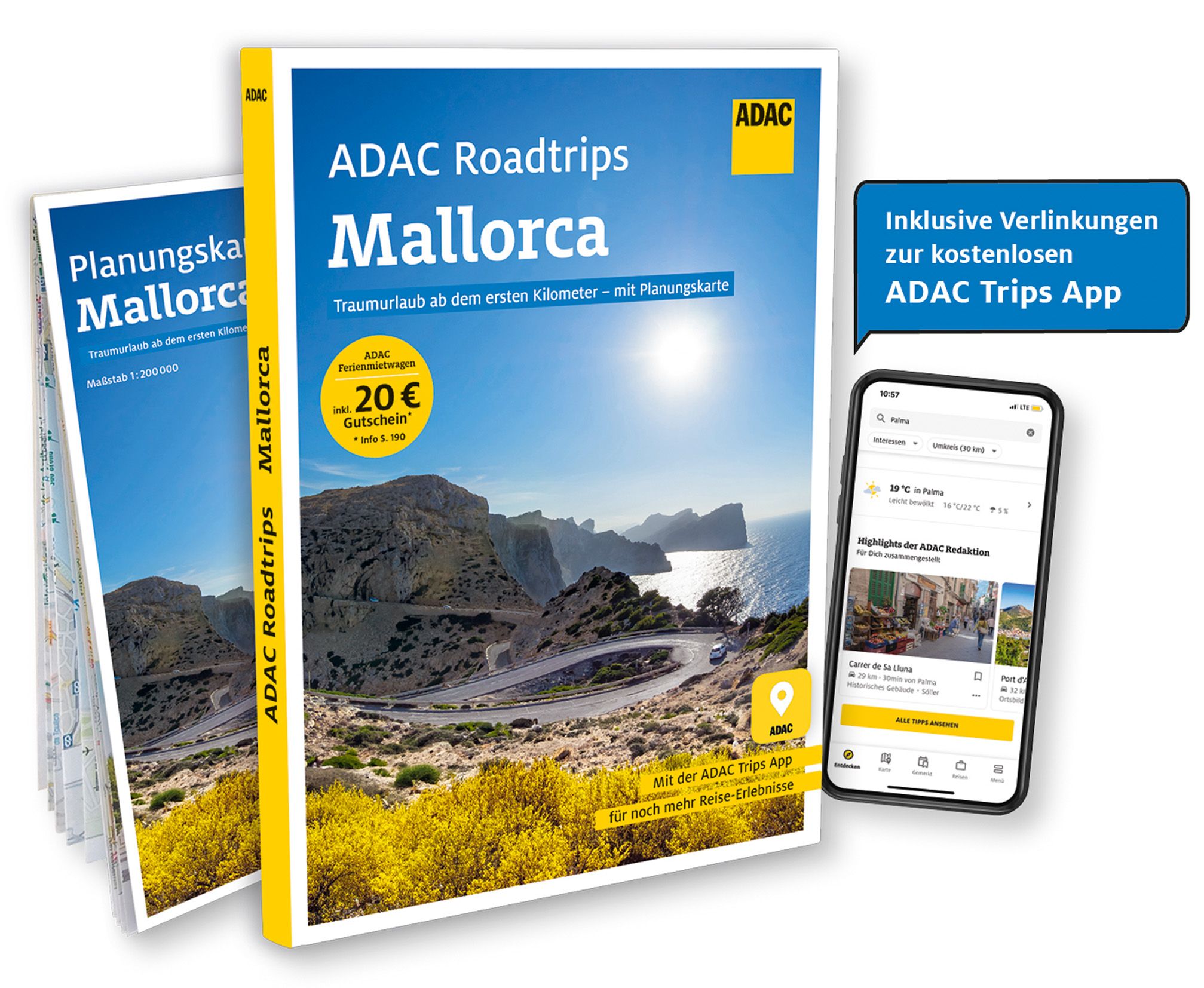 ADAC Roadtrips Mallorca Werbung, Plakat, Handy, Telefon, Seite