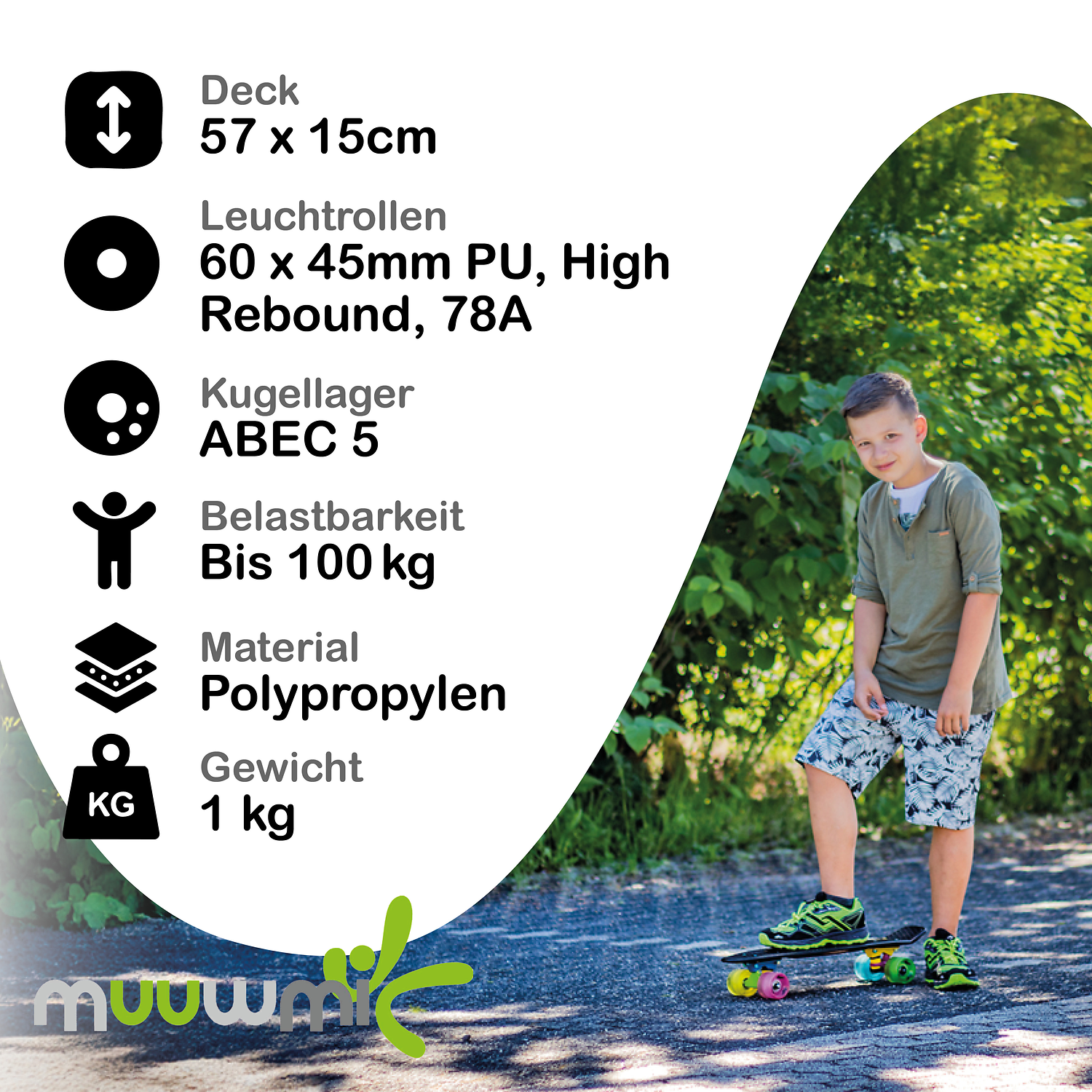 Polystyrene, Polypropylene, ABEC 5, Kugellager, Skateboard