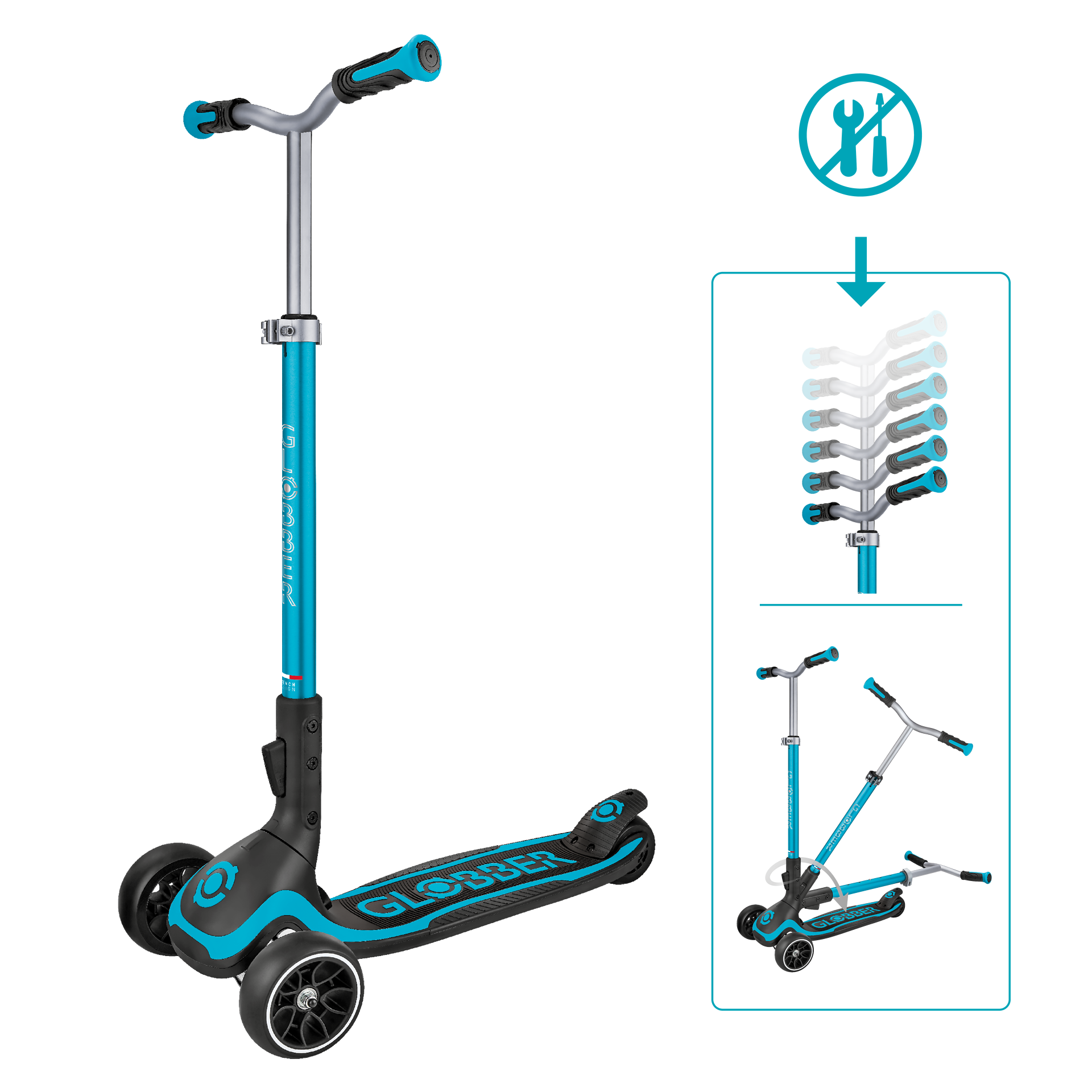 Transport, Fahrzeug, Kinderroller, Tretroller, Türkis, Rad