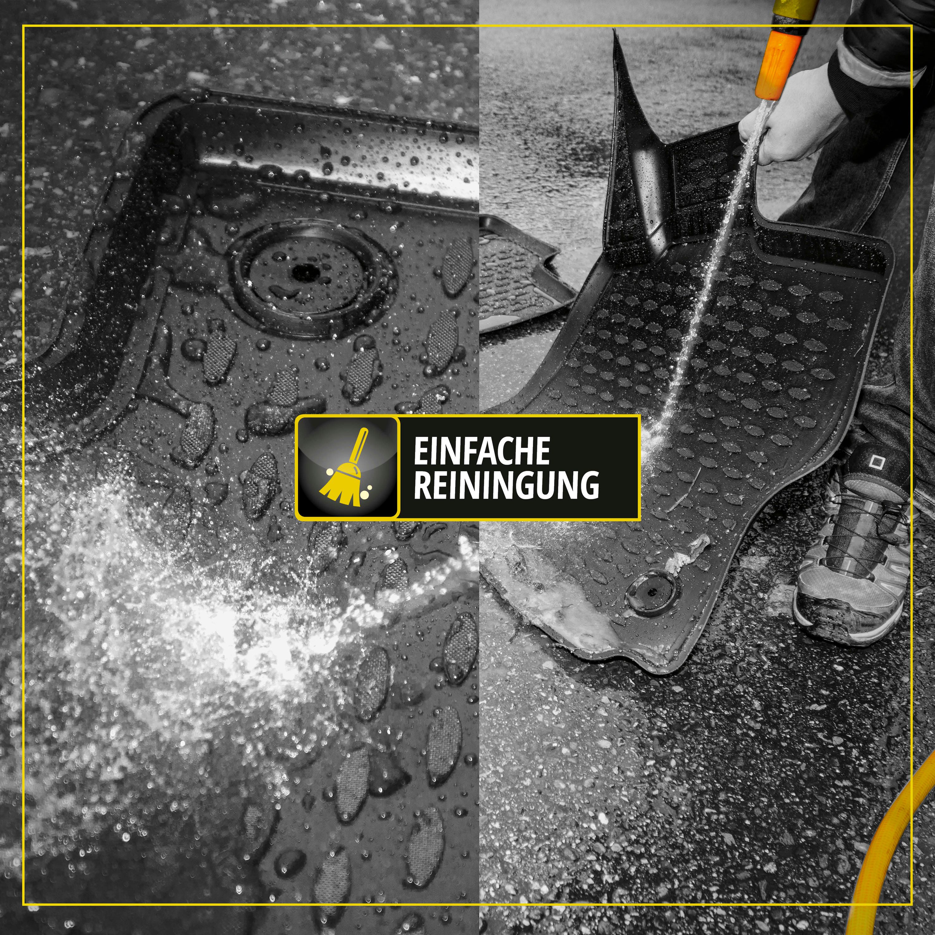 Gummimatten XTR für VW Touran I, schwarz, Reinigung, Wasserstrahl