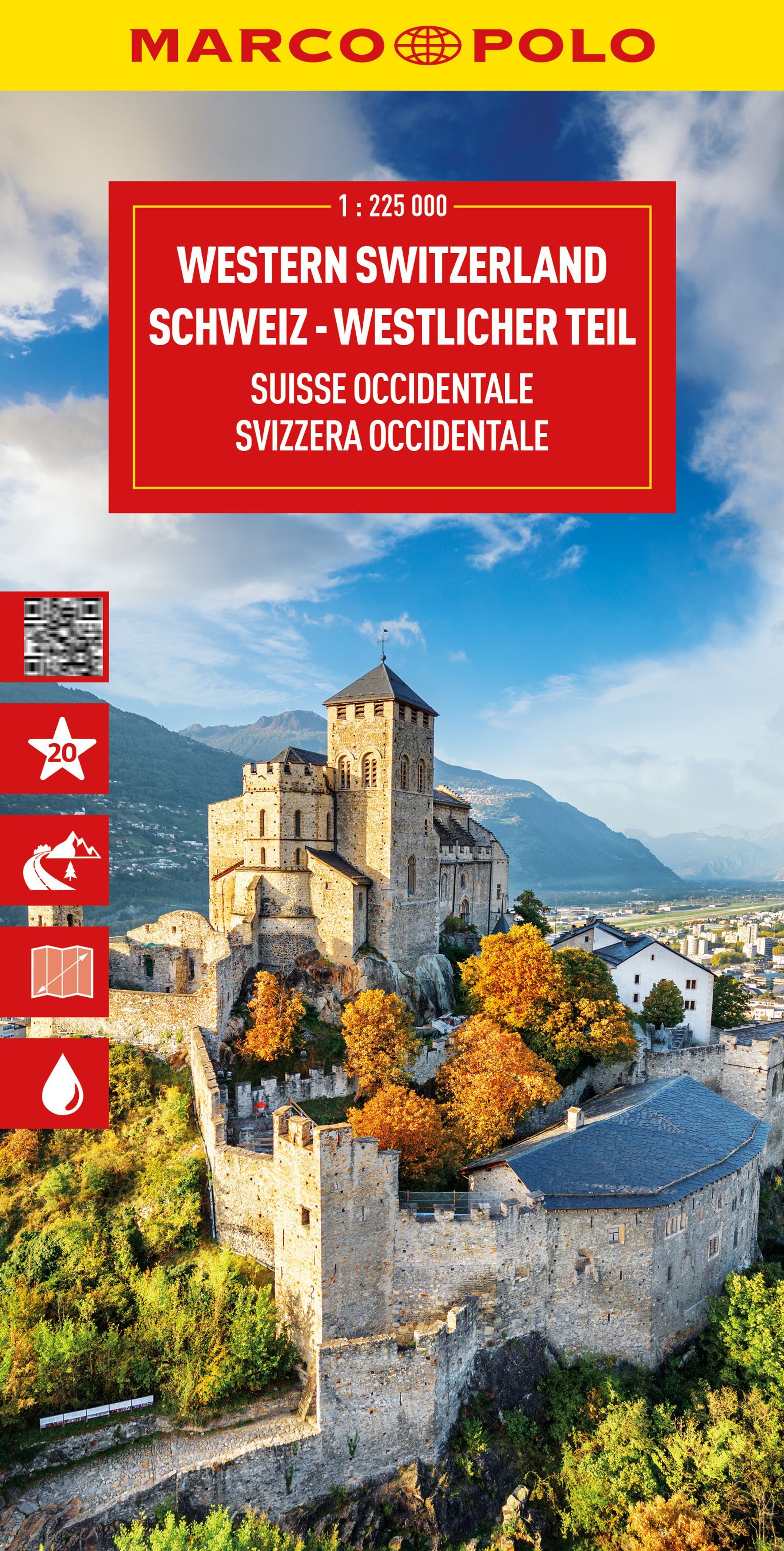 MARCO POLO Reisekarte Schweiz 01 Westlicher Teil