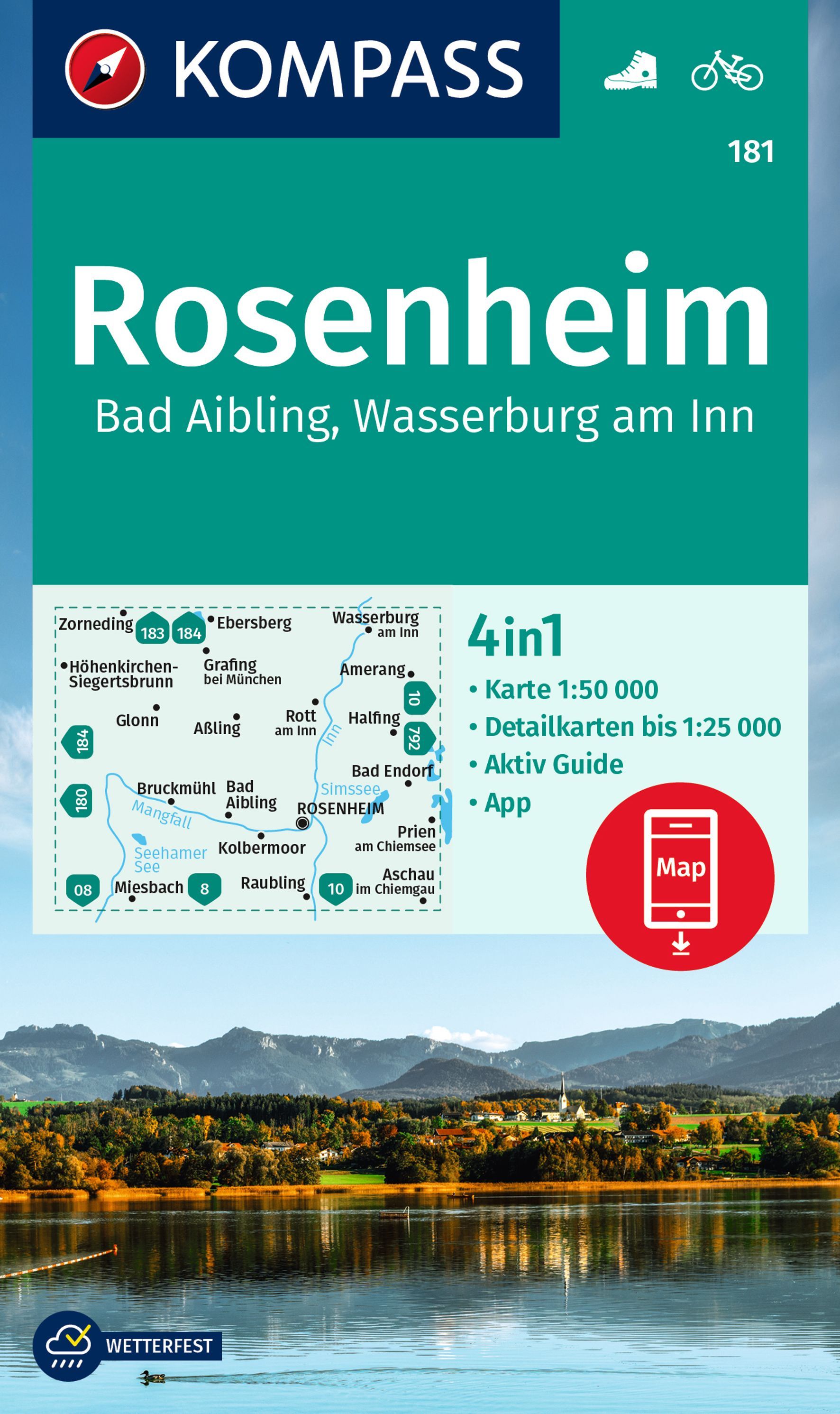 9783991214410 Cover Kompass Wanderkarte Rosenheim