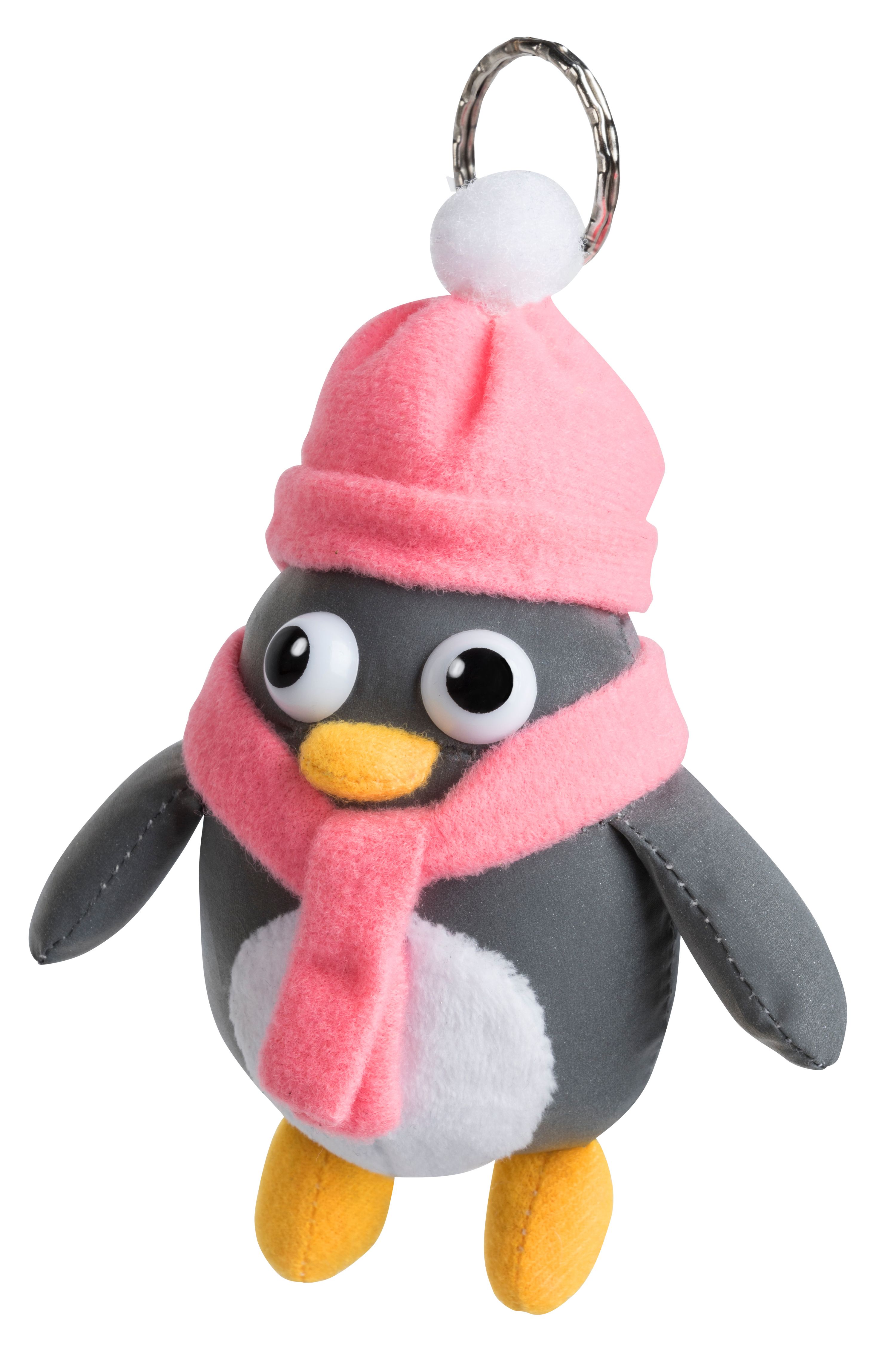 Pinguin Plüschtier, Wintermütze, Rosa Schal, Schlüsselanhänger, Weiches Spielzeug