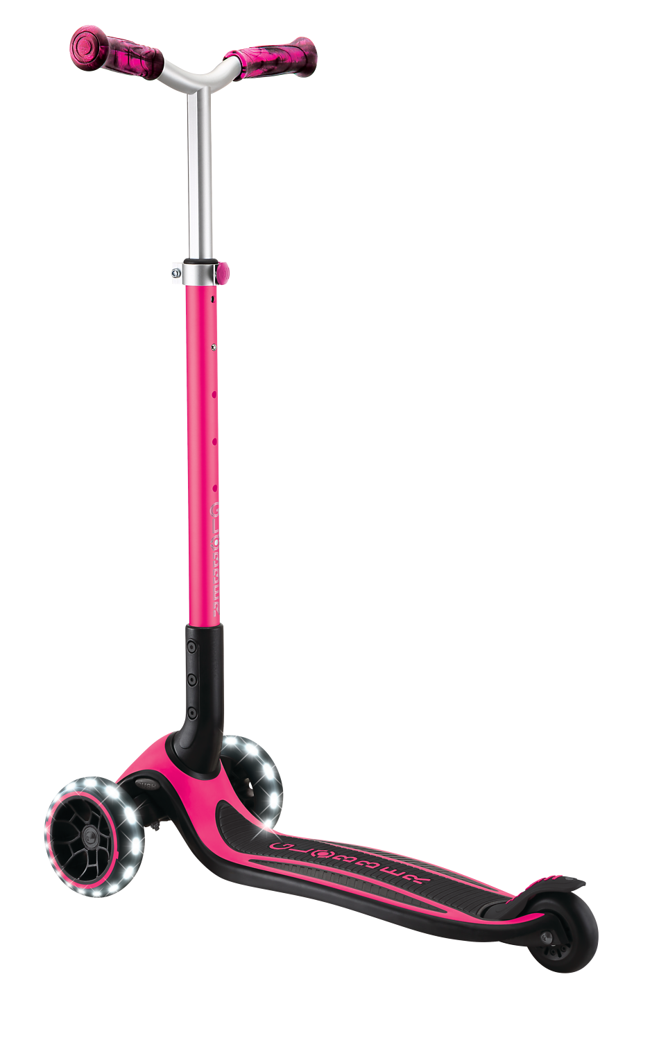 Tretroller, Scooter, 3-Rad, Pink, LED-Lichter