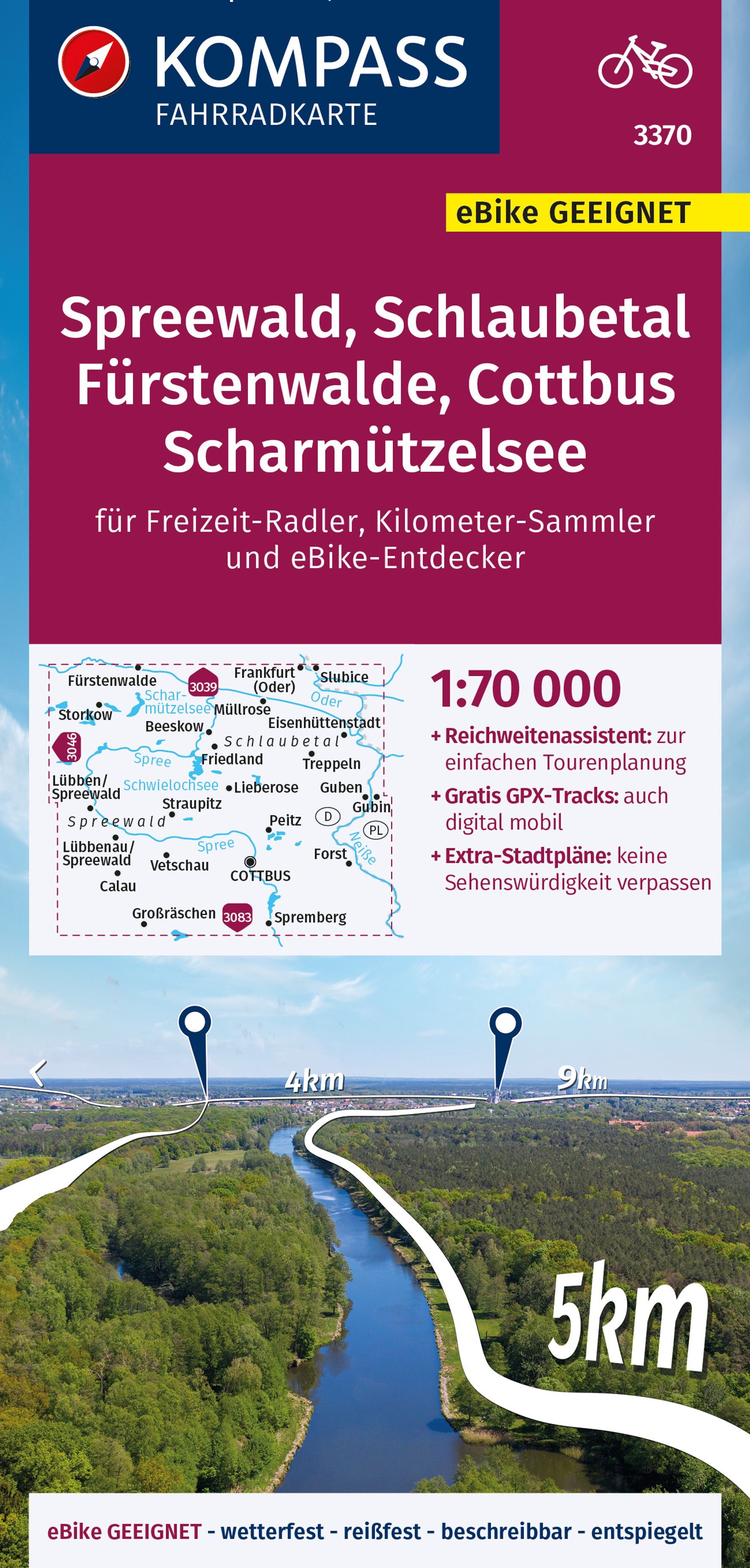 9783991219217 Cover Kompass Fahrradkarte Spreewald