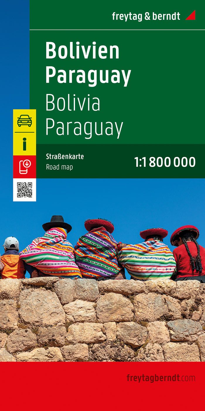 Bolivien - Paraguay, Straßenkarte, freytag&berndt Cover, Hut, Plakat, Person, Frau