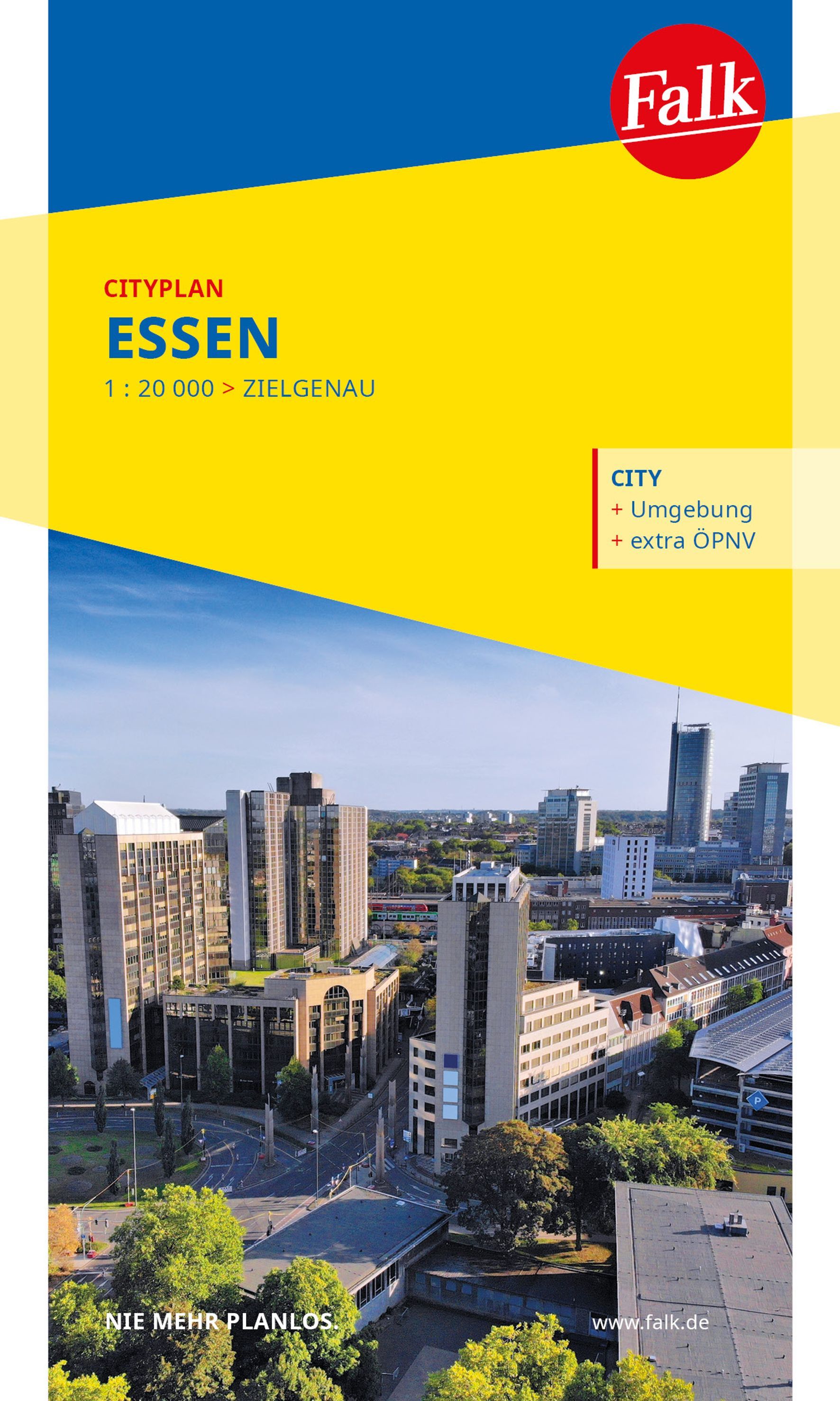 Falk Cityplan Essen 1:21.000 Cover Falk Cityplan Essen. Stadt, Metropole, Städtisch, Werbung, Plakat