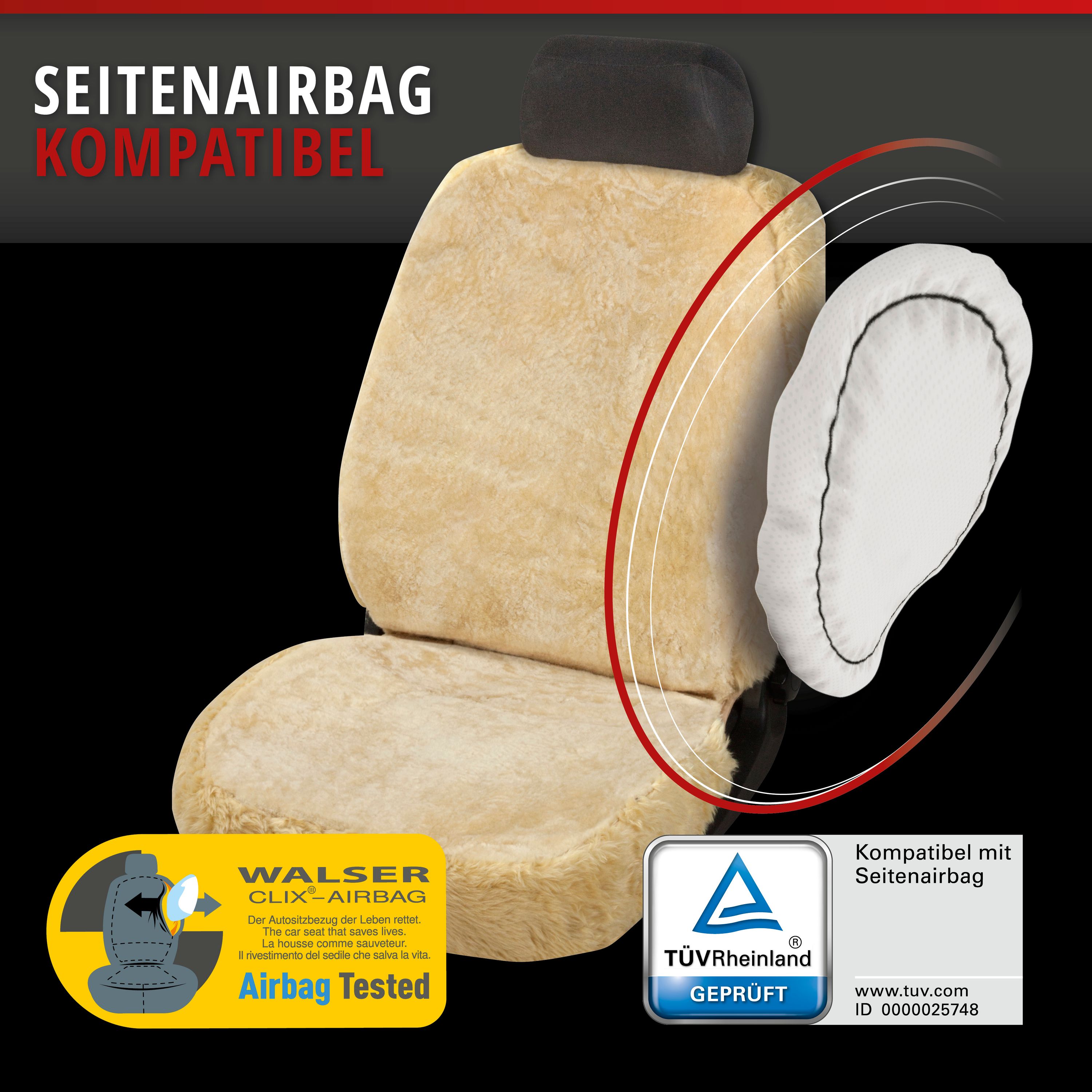 Autositzbezug Nineve beige Seiteairbag kompatibel