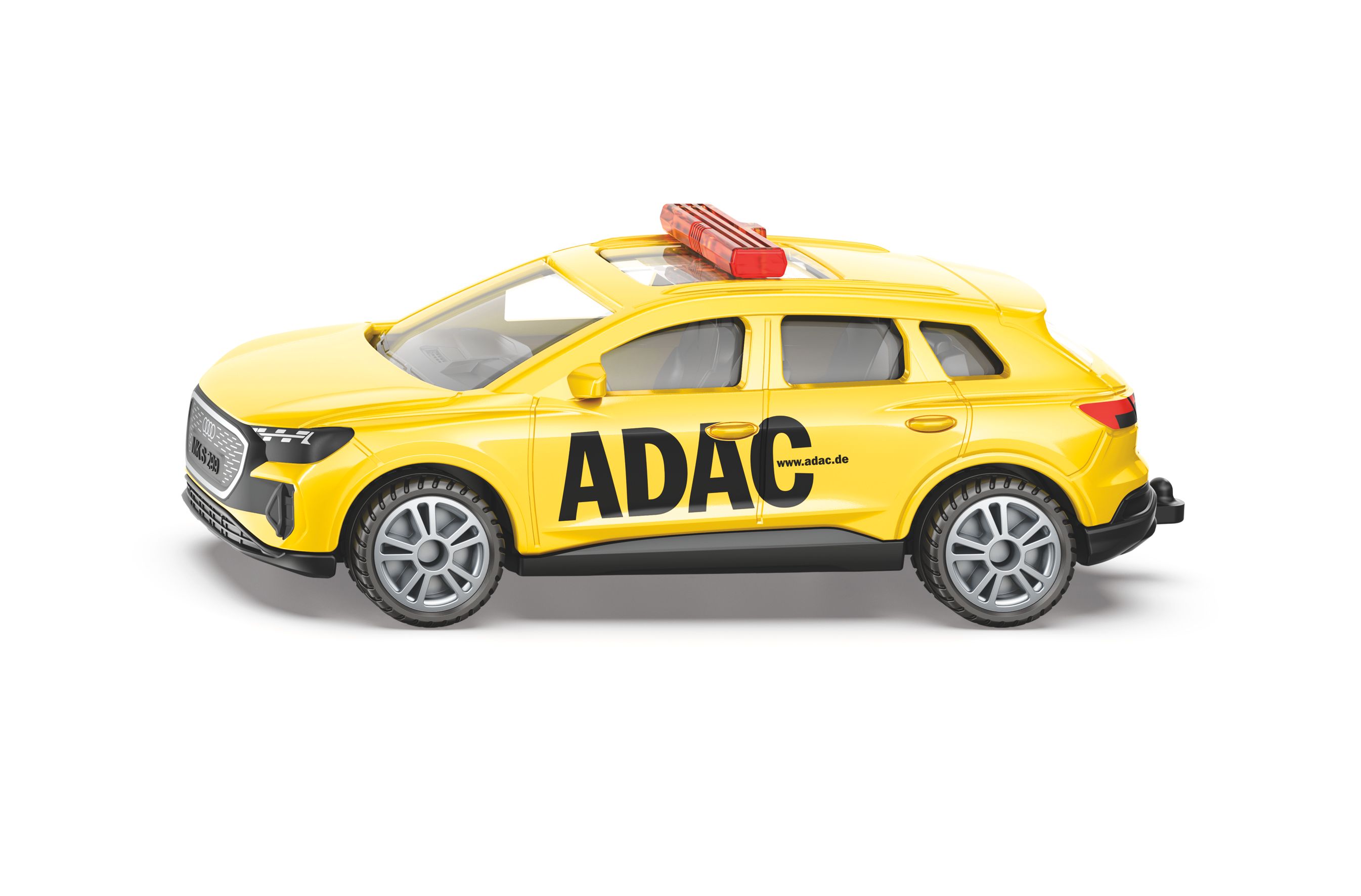 10156500000_100_01 ADAC Pannenhilfe, Audi Q4, gelbes ADAC Spielzeugauto mit Sirene