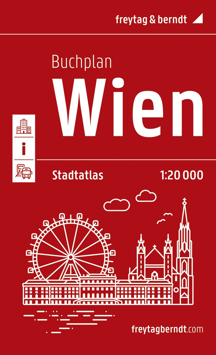 Wien, Buchplan, Städteatlas 1:20.000, f&b Werbung, Plakat, Maschine, Rad