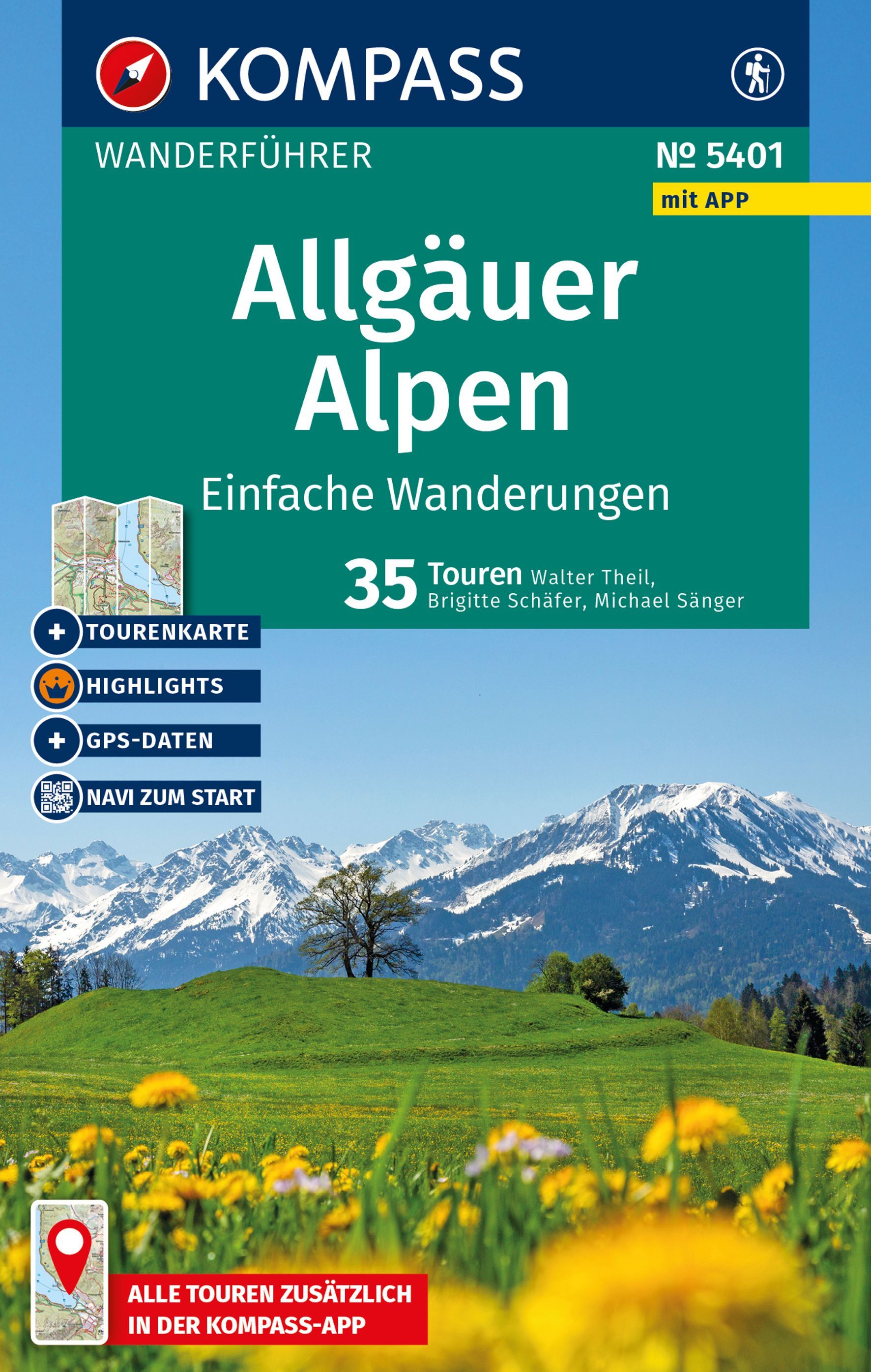 KOMPASS Wanderführer Allgäuer Alpen Cover Feld, Grünland, Im Freien