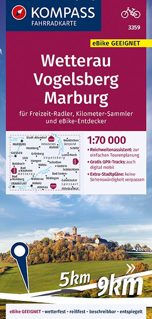9783991211488 Cover Kompass Fahrradkarte Wetterau, Vogelsberg, Marburg