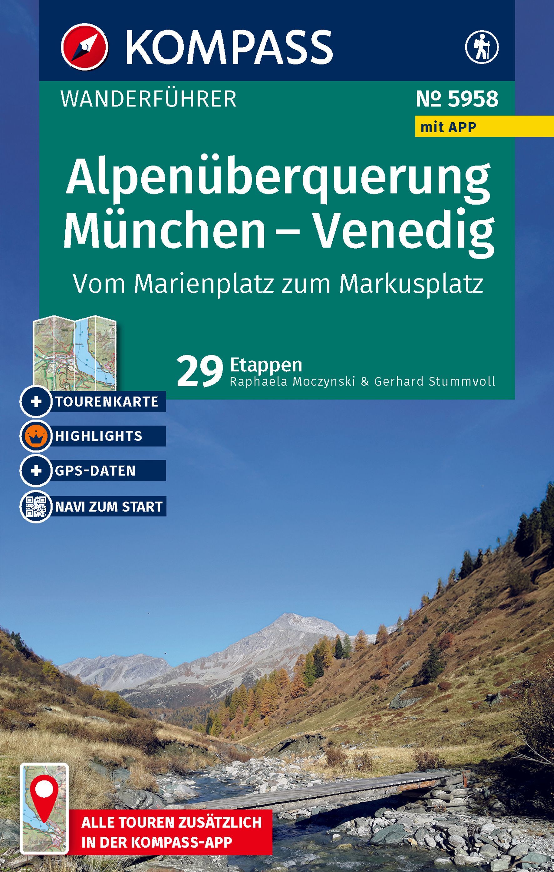 Wanderführer, Alpenüberquerung, München-Venedig, Etappen, Tourenkarten