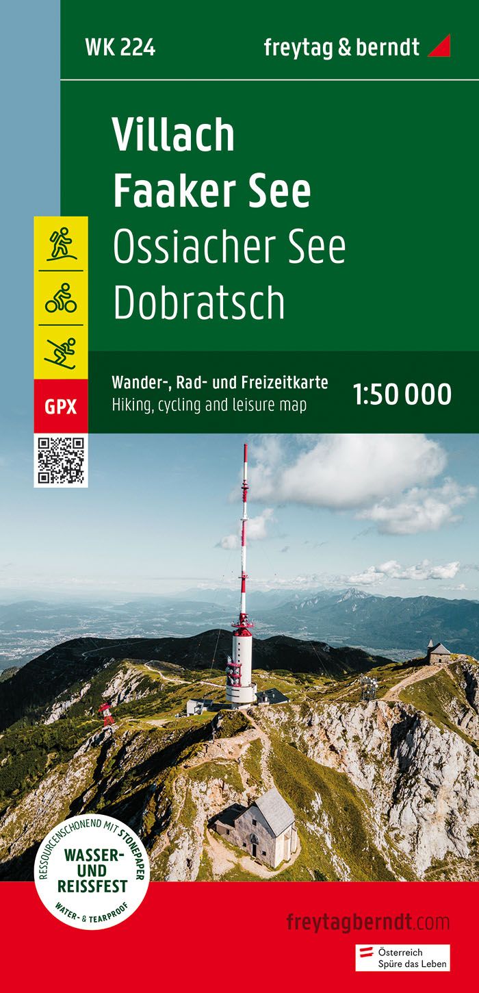 9783707922103 Villach-Faaker See, Wander-,Rad-Freizeitkarte, Cover Berggipfel
