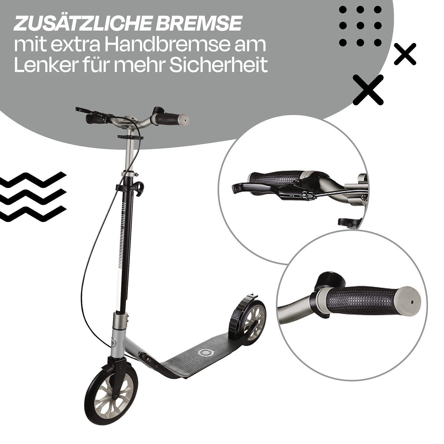 Tretroller, Elektroroller, Gehhilfe, Laufscooter, Rädern