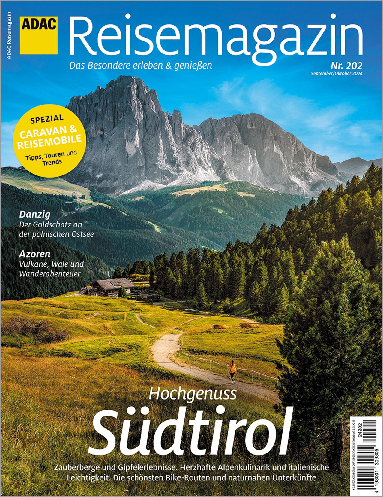 ADAC Reisemagazin - Titelthema Südtirol Publikation, Draußen, Gipfel, Werbung, Plakat,