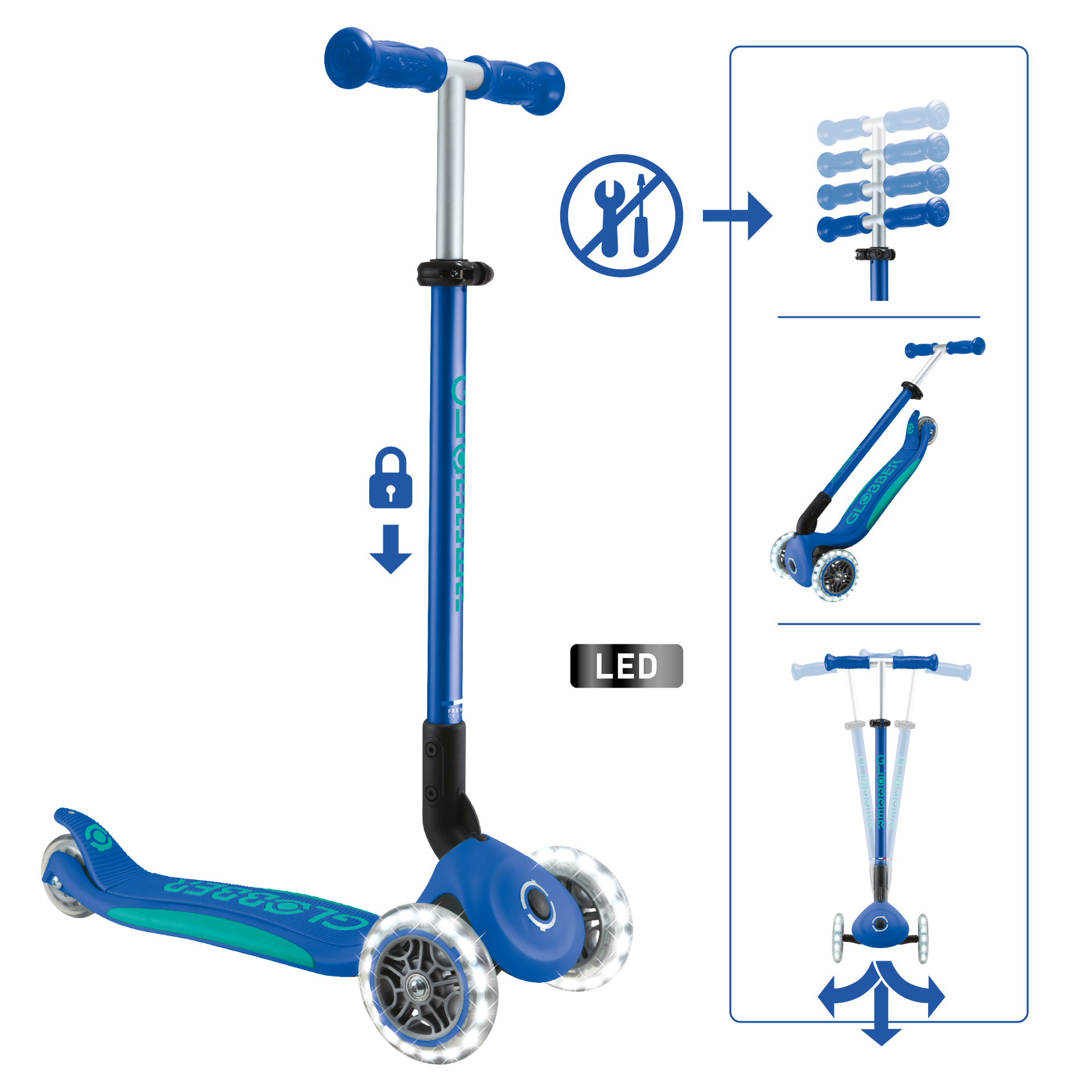 Kinderroller, Fahrzeug blau türkis