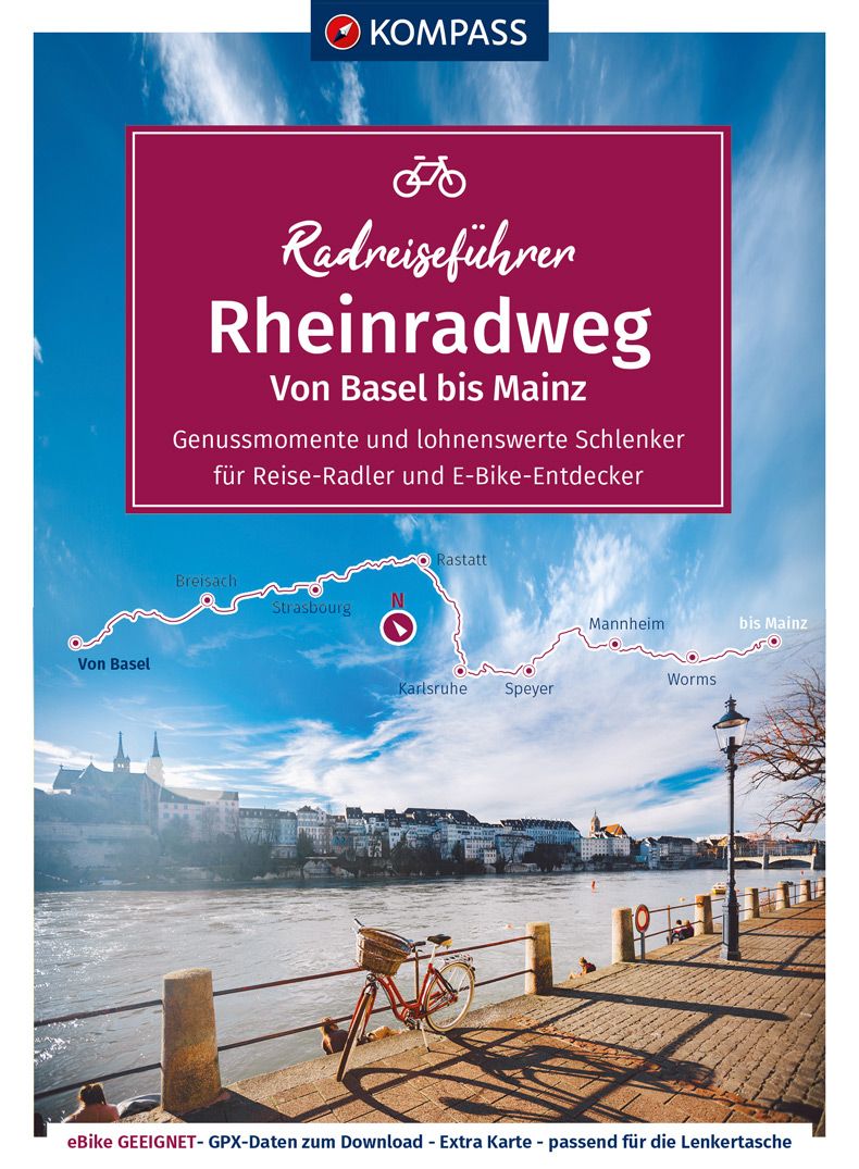 9783991213239 Cover Kompass RadReiseführer Rheinradweg