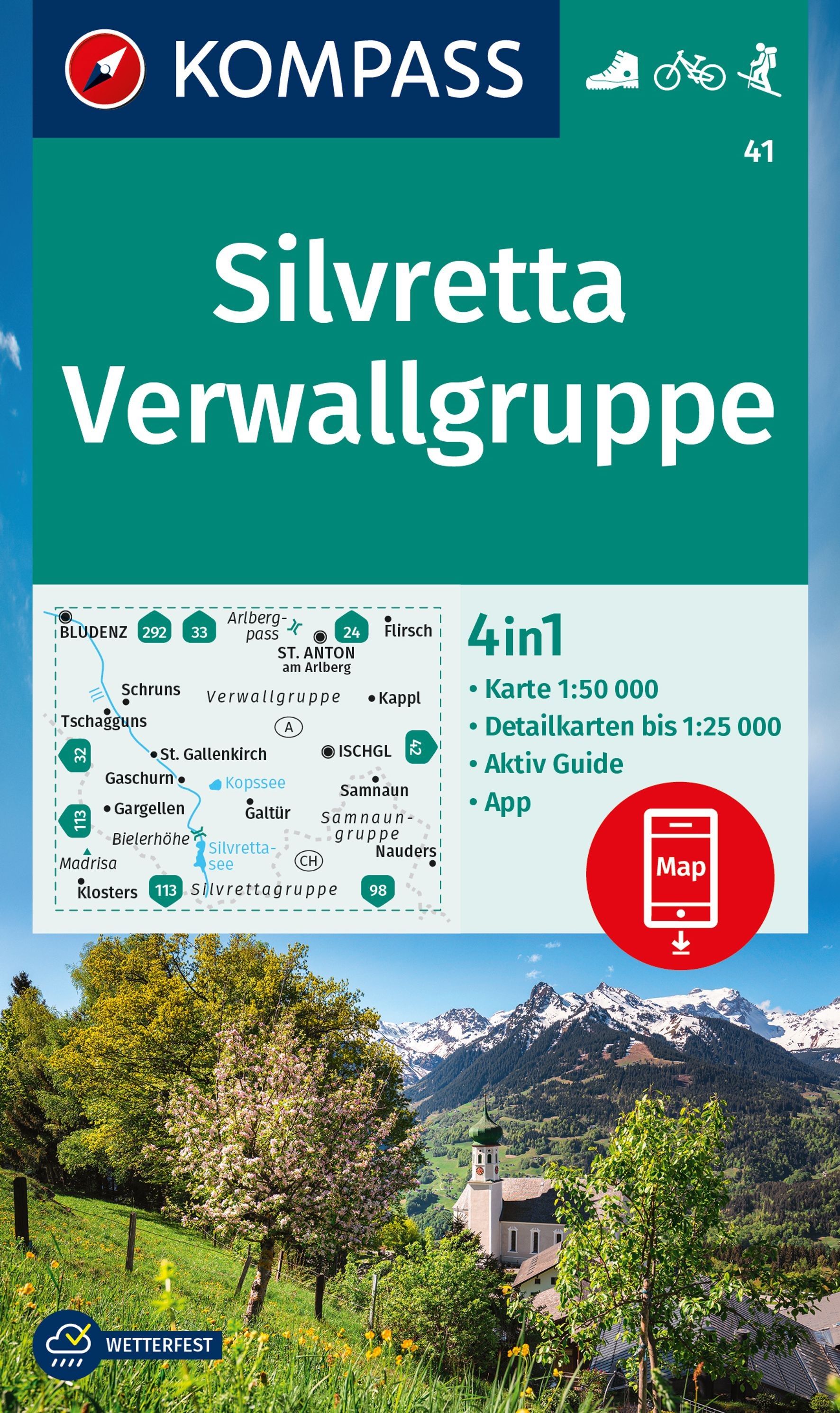 Cover Kompass Wanderkarte Silvretta Verwallgruppe