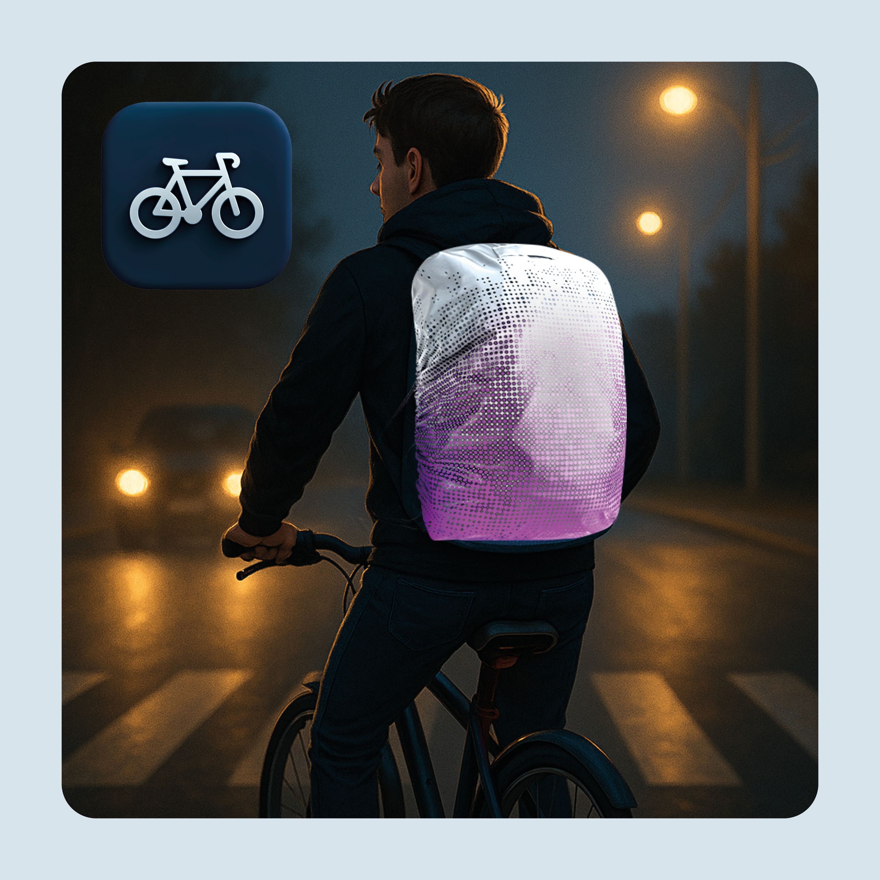 Fahrradrucksack, Rucksack, Reflex-Design, Nächtlich, Backpack