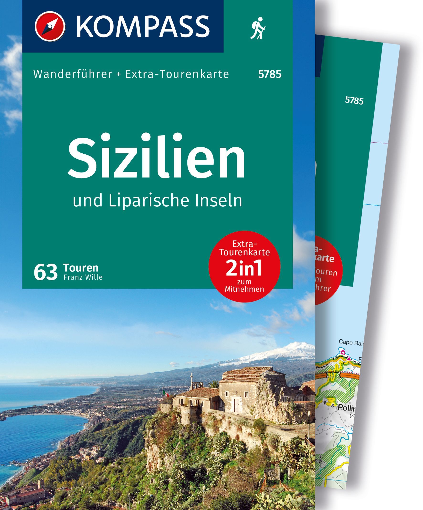 KOMPASS Wanderführer Sizilien & Liparische Inseln Cover Kompass Wanderführer Sizilien