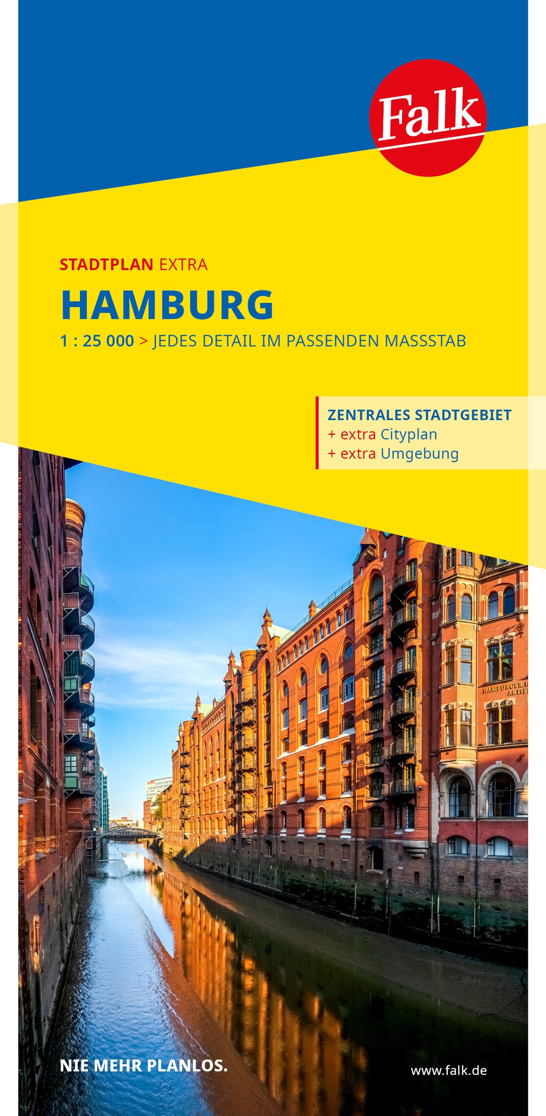 Falk Stadtplan Extra Hamburg 1:25.000 Werbung, Plakat, Kanal, Stadt, Gebäude,
