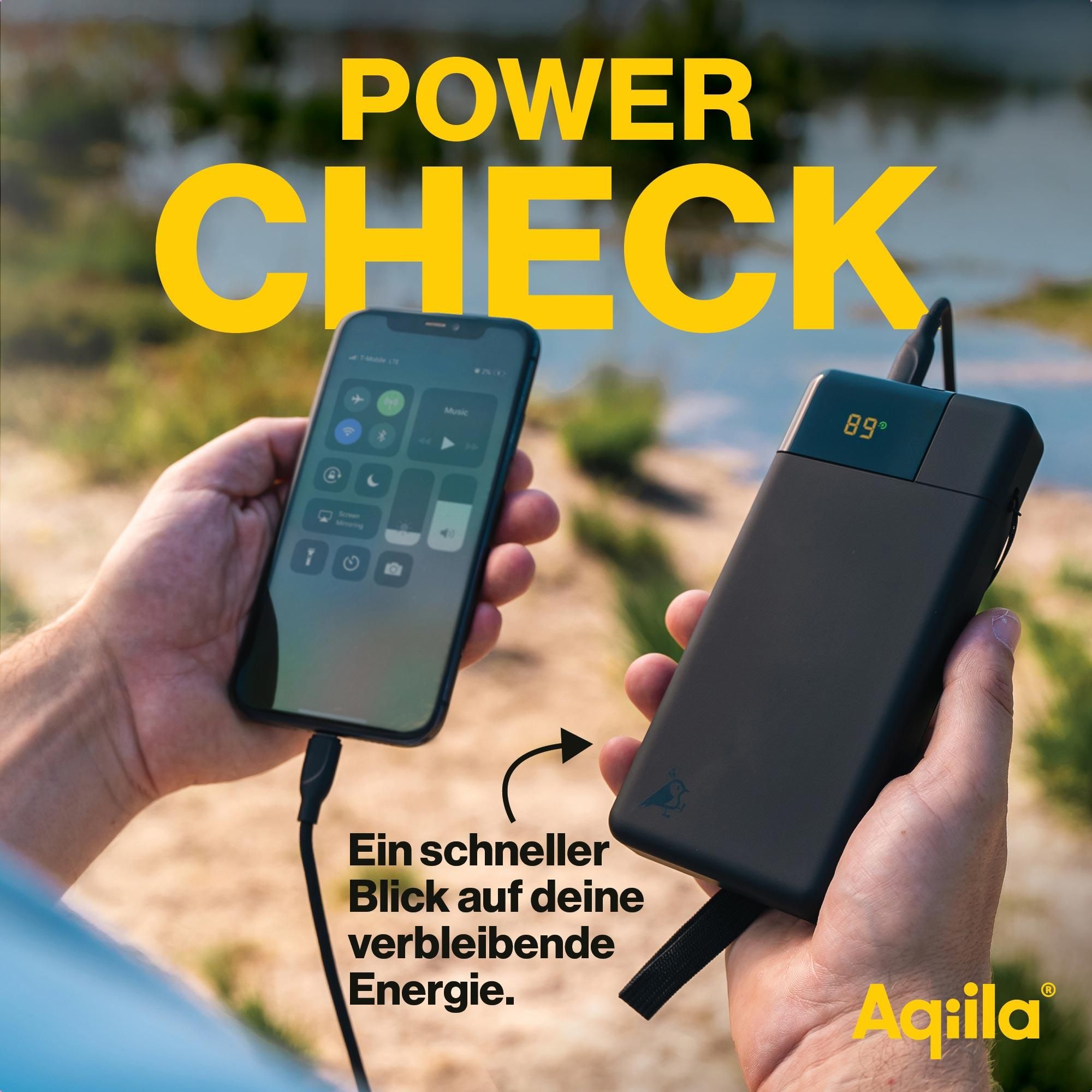Power Bank, USB-C, Battery Pack, Tragbare Ladestation, Digitalanzeige