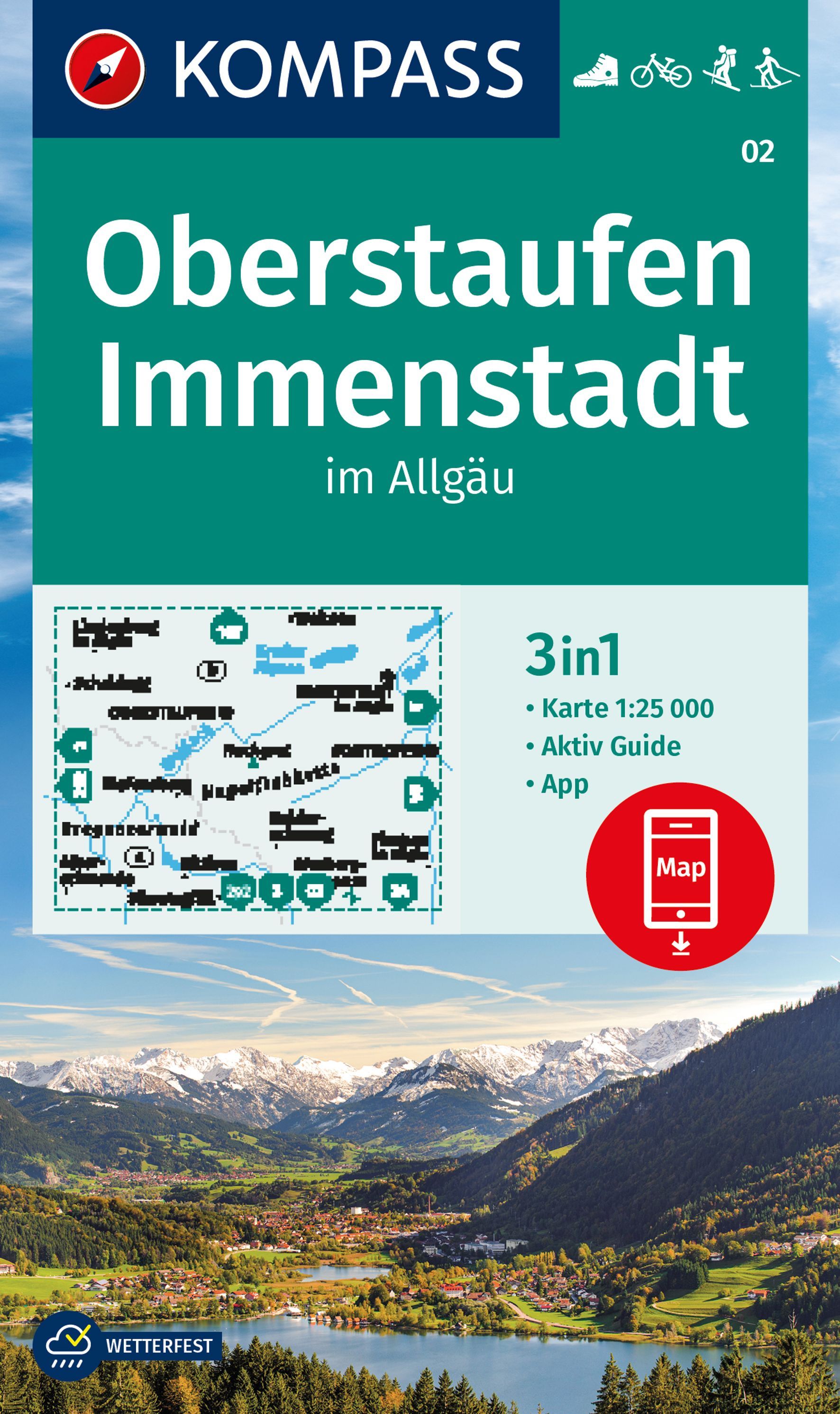 9783991214717 Cover Kompass Wanderkarte Oberstaufen, Immenstadt