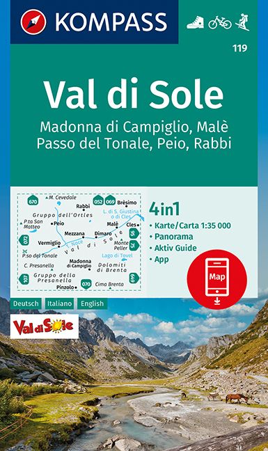 9783991215561 KOMPASS Wanderkarte Val di Sole, Berggebirge