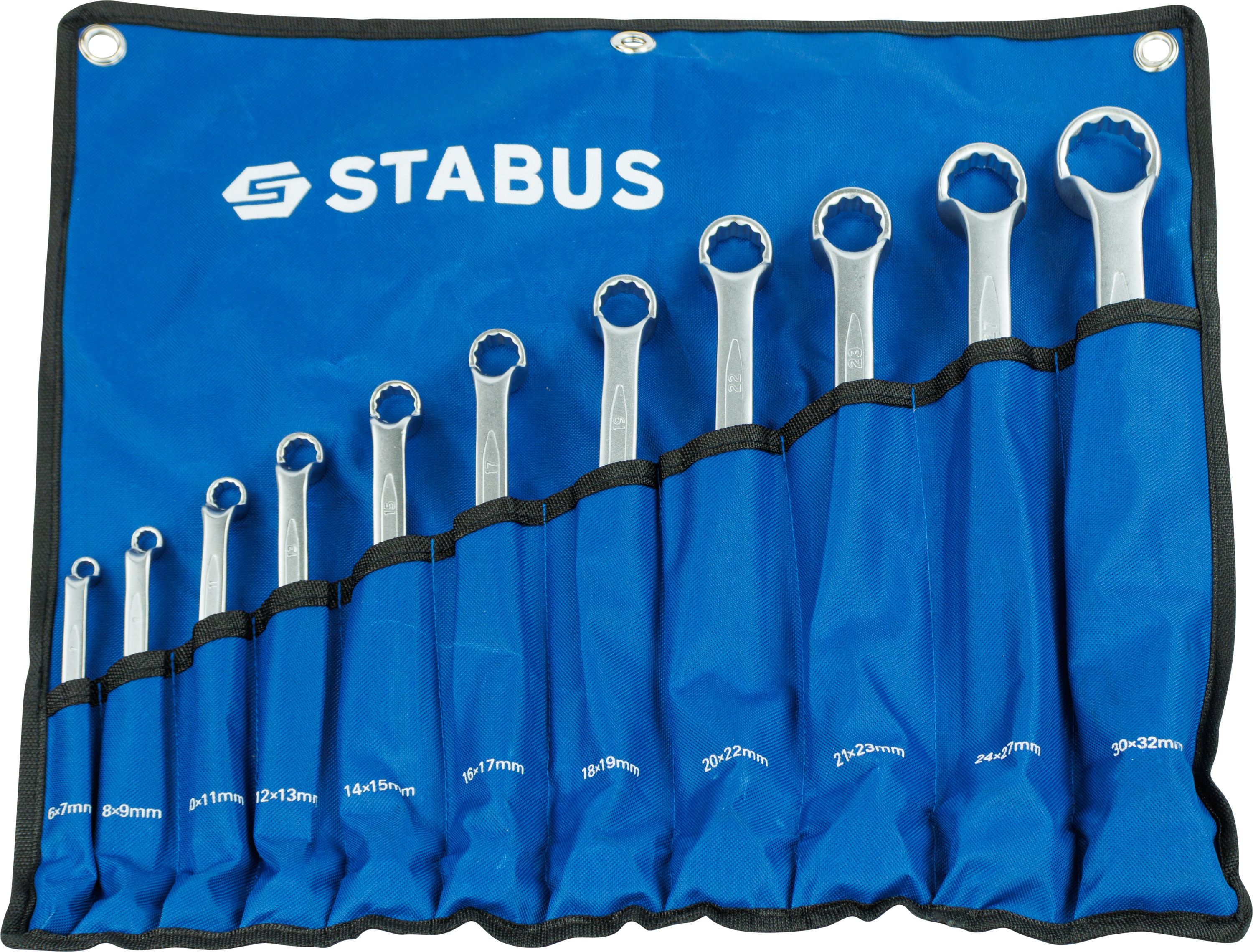 F_73966445_01 Stabus Doppelringschlüssel Satz in blauer Tasche