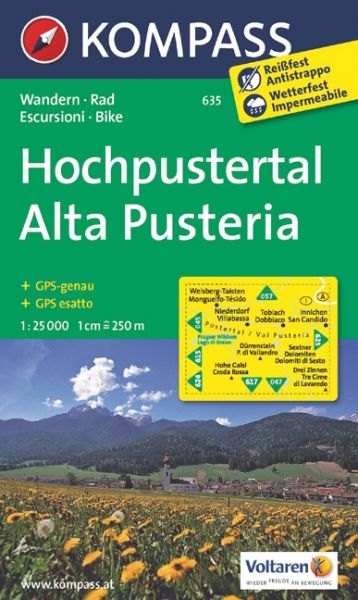 9783850264853BCtmnCeb6HBgk Cover Kompass Wanderkarte Hochpustertal