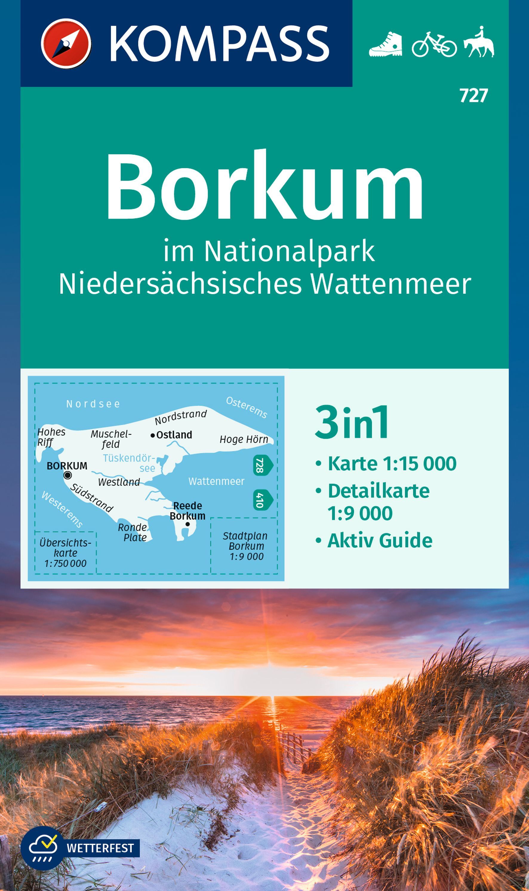 9783991217220 Cover Kompass Wanderkarte Borkum