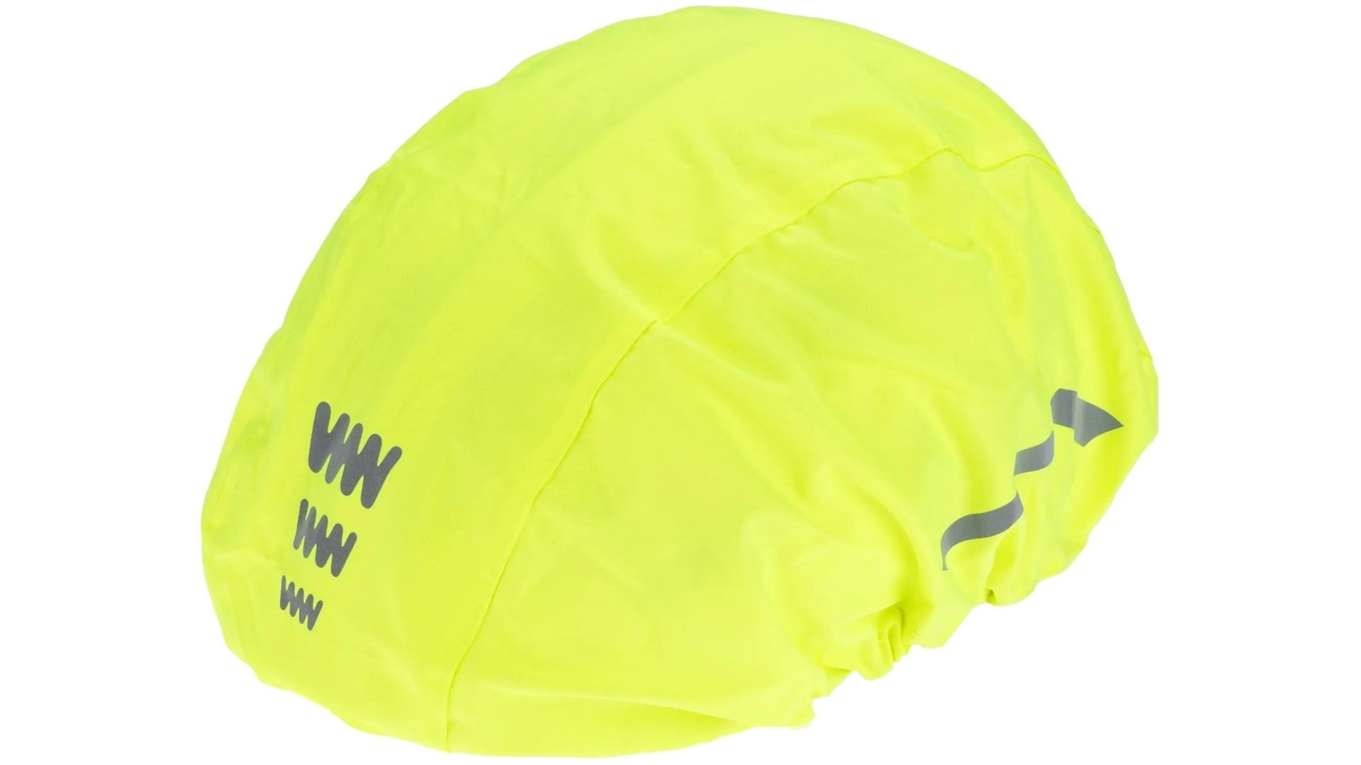 neon gelb, Pufferbezug, elastischer Saum, reflektierender Druck, Rennrad-Bezug