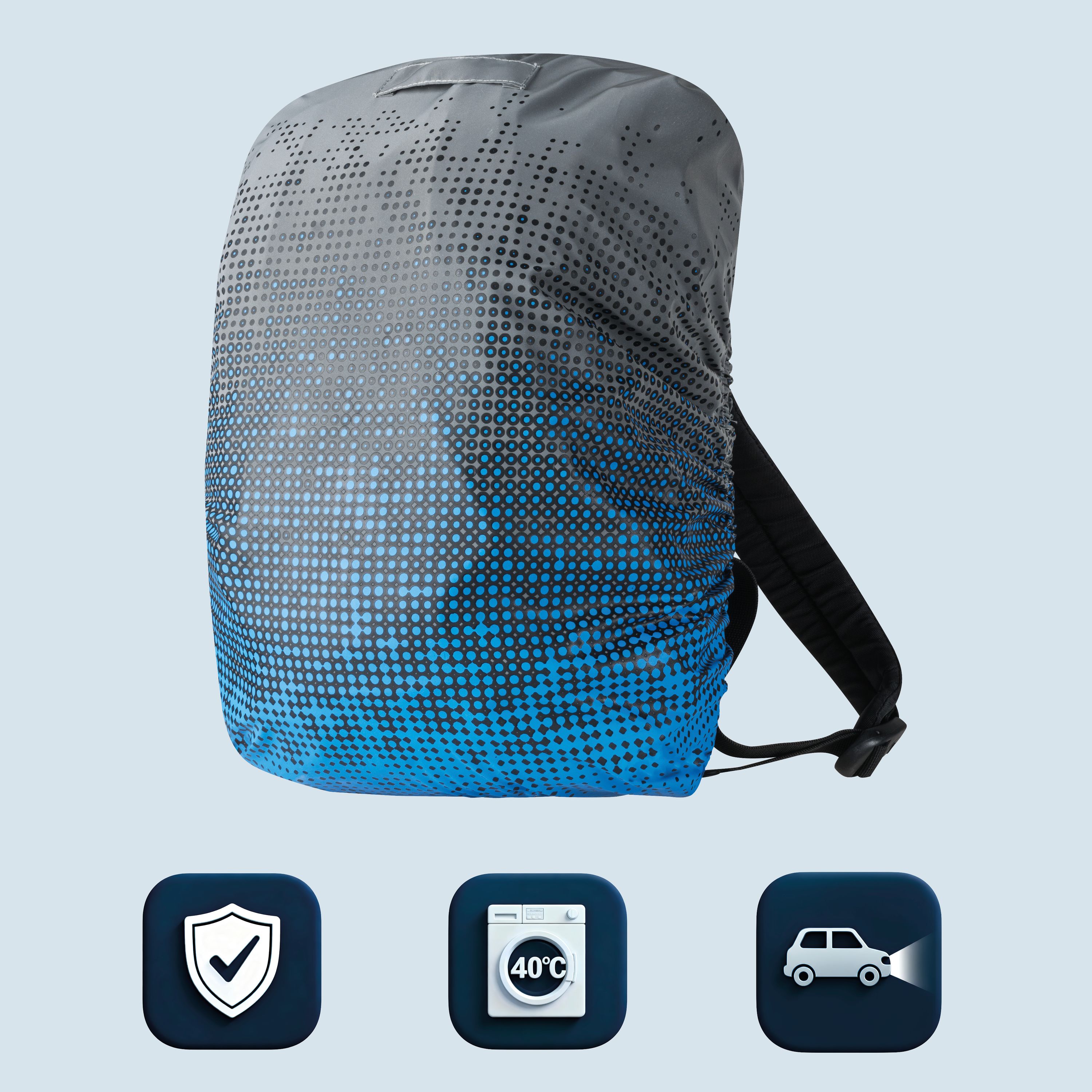 Rucksack, Rucksack, Druckmuster, Gemusterte Tasche, Gradient Blau