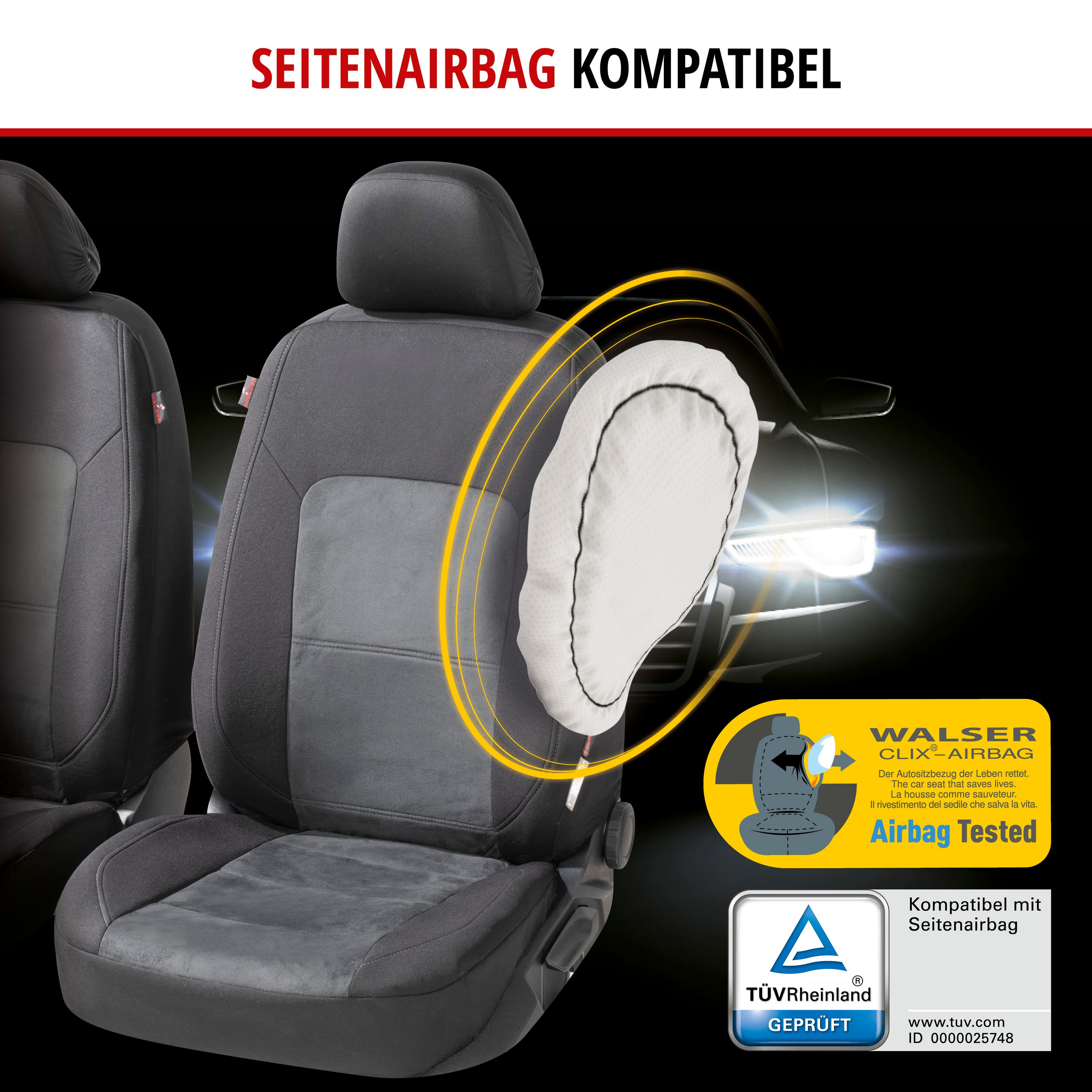 Autositz, Autositz Bezug. Seite Airbag