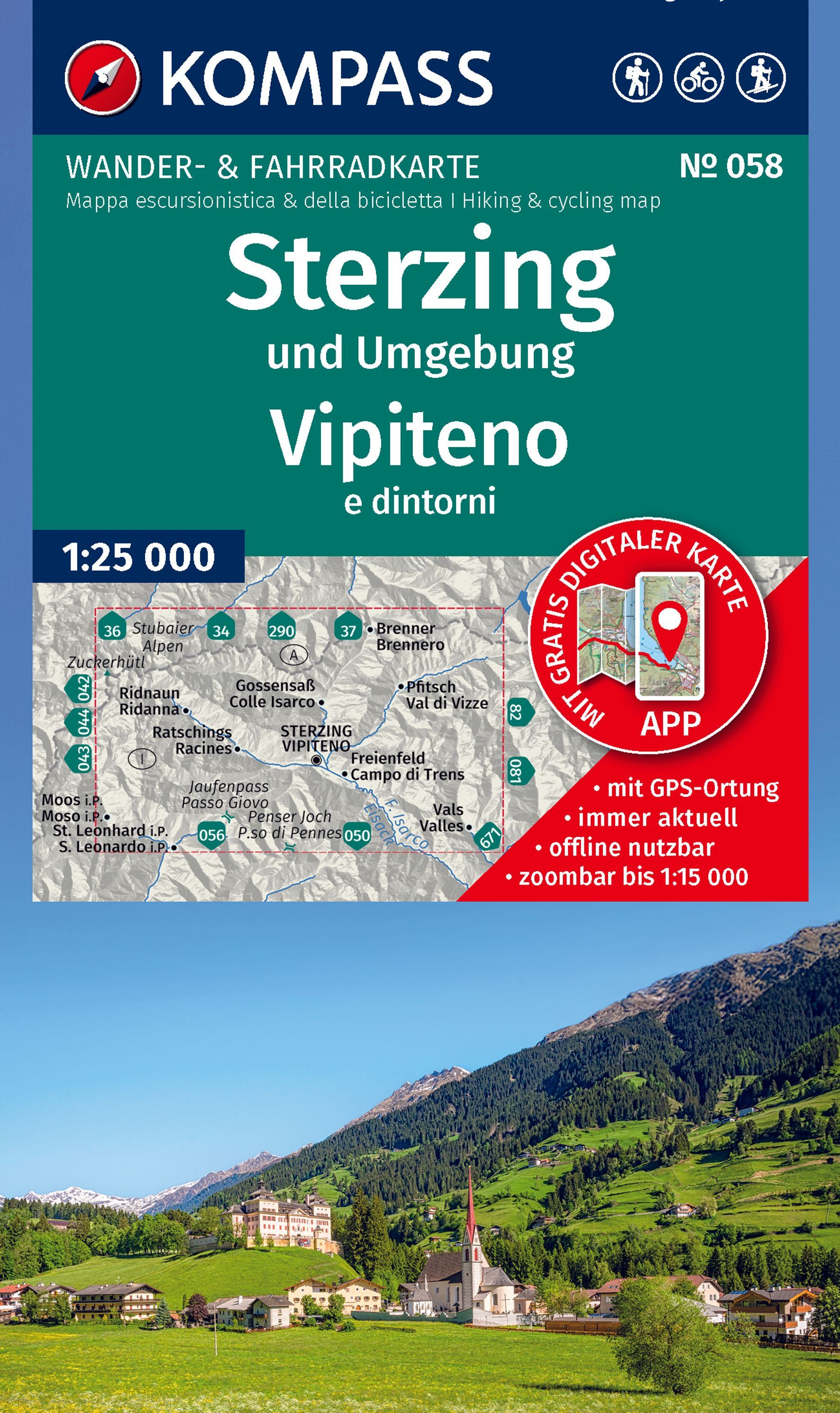 Wanderkarte, Berglandschaft, Karte, Sterzing, Umgebung