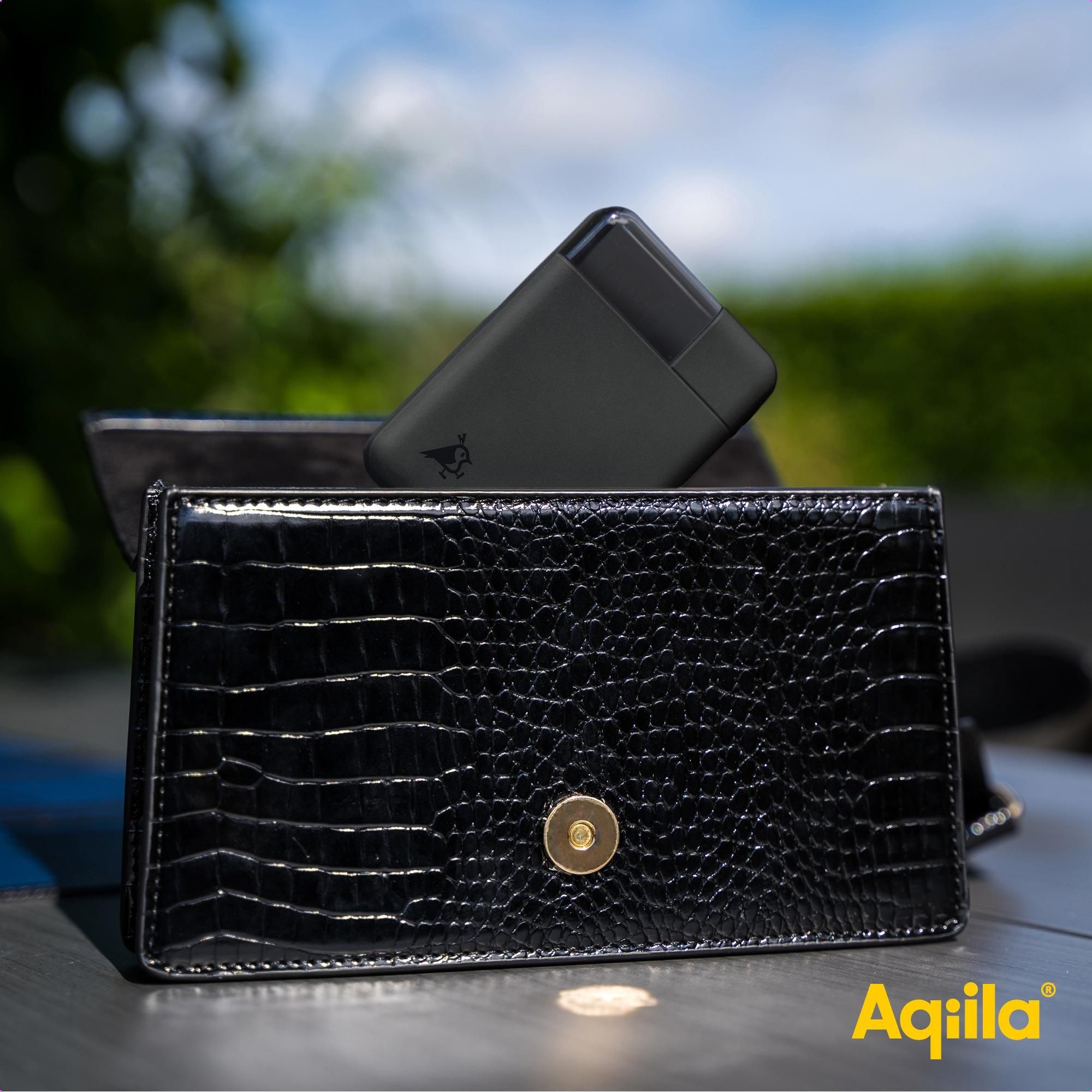 wallet, handtasche, clutch, krokodillemuster, schwarz