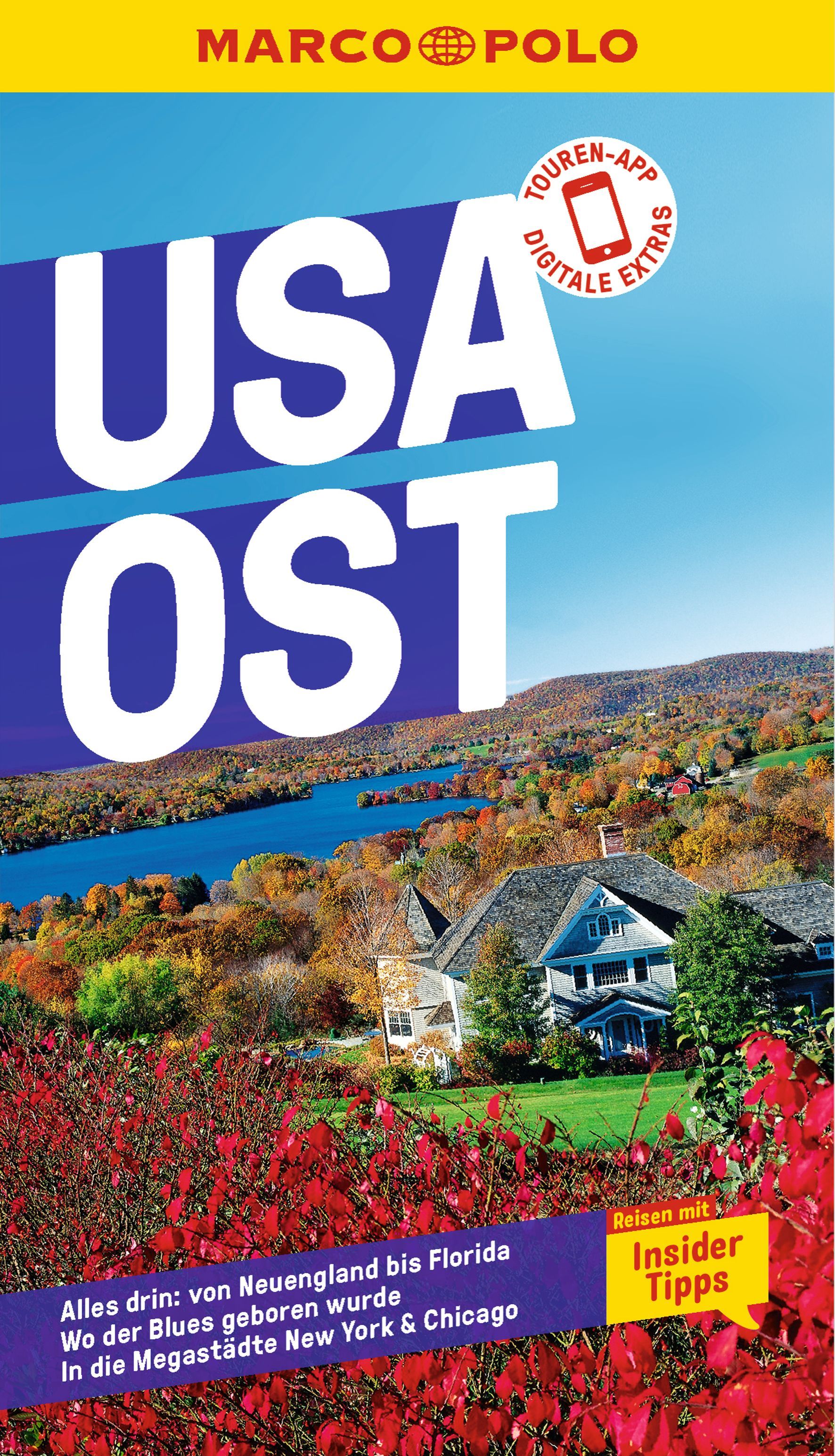 MARCO POLO Reiseführer USA Ost Werbung, Plakat, Gebäude, Nachbarschaft, Draußen,