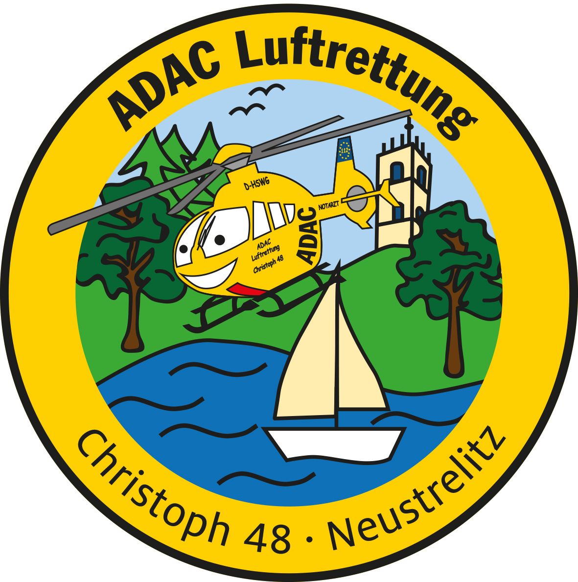 Fanpatch_CHR_48_Neustrelitz_RZ Fanpatch ADAC Luftrettung Christoph 48 Neustrelitz