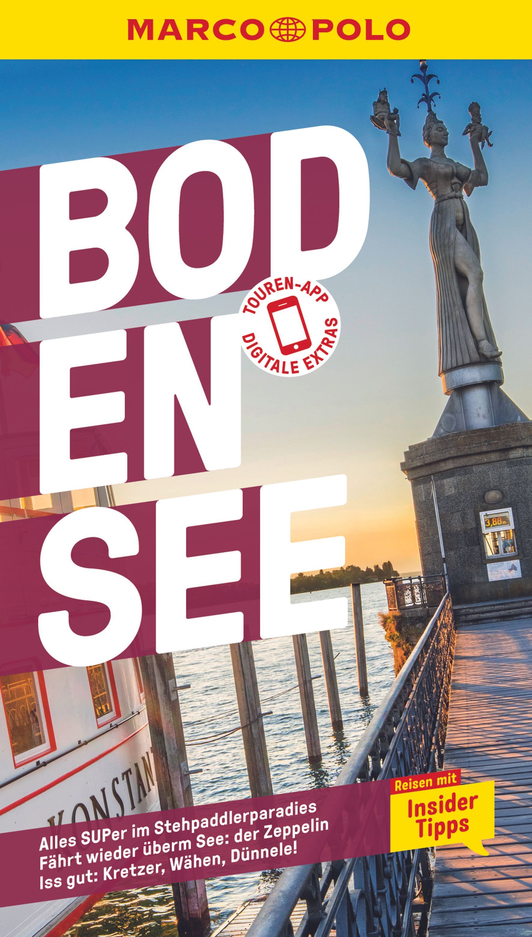 9783829719285 MARCO POLO Reiseführer Bodensee, Cover Steg zu einer Statue vor dem Meer