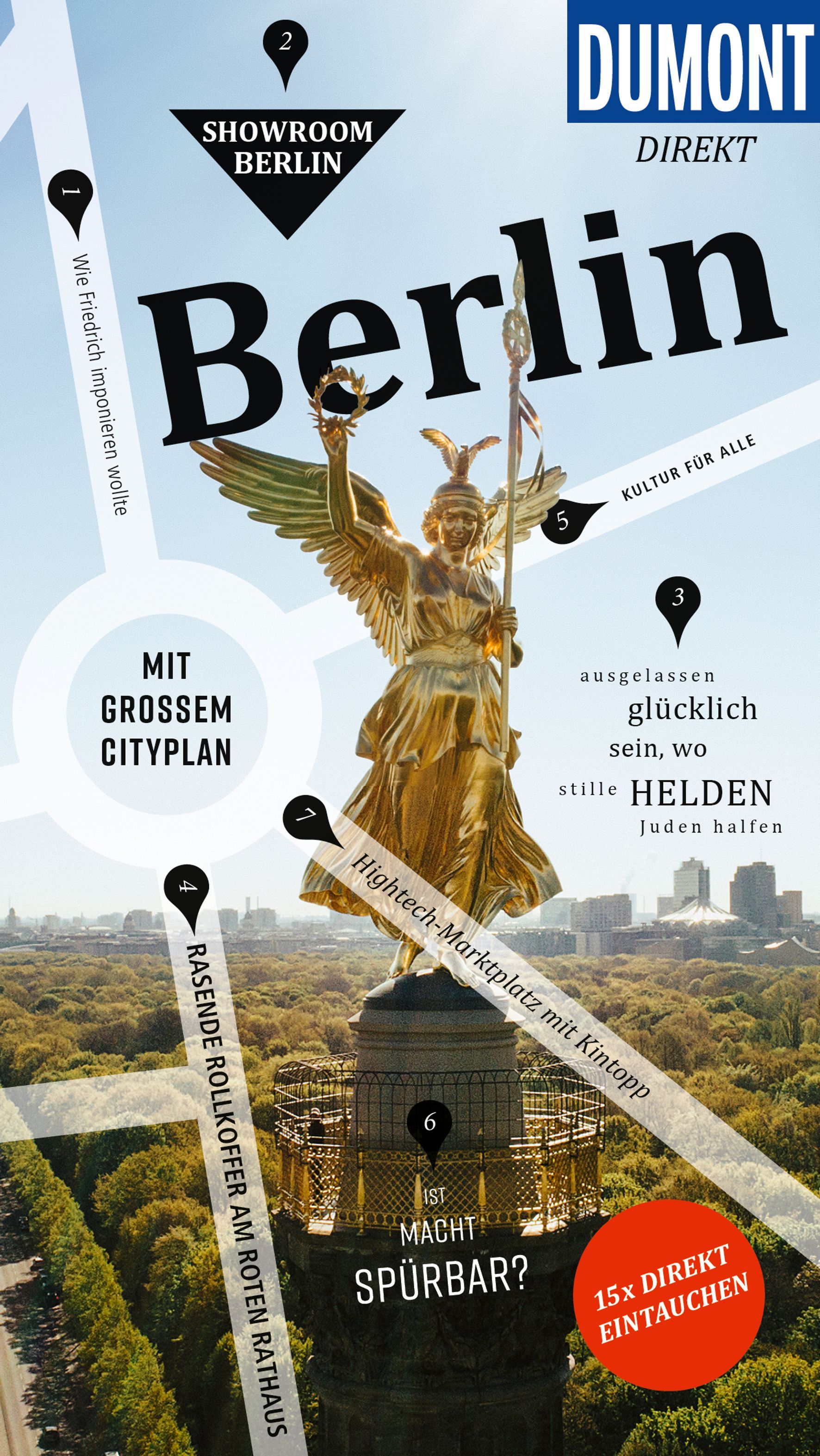 Berlin, Statue, Goldene Statue, Stadtplan, Tourismusplakat