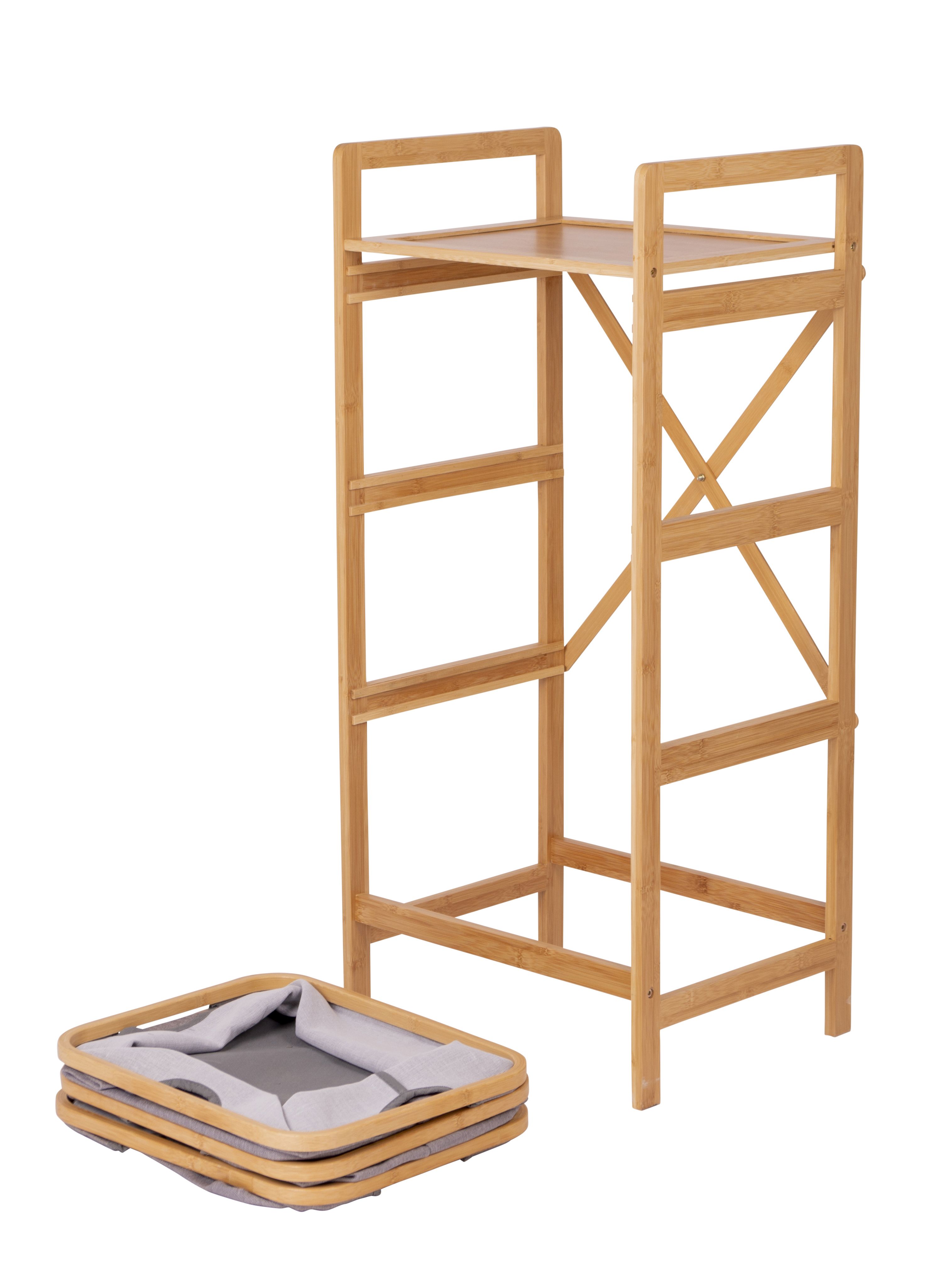 9961351201 Bo-Camp Urban Outdoor Küchenschrank, Holzregal mit zusammengeklappten Fächern davor