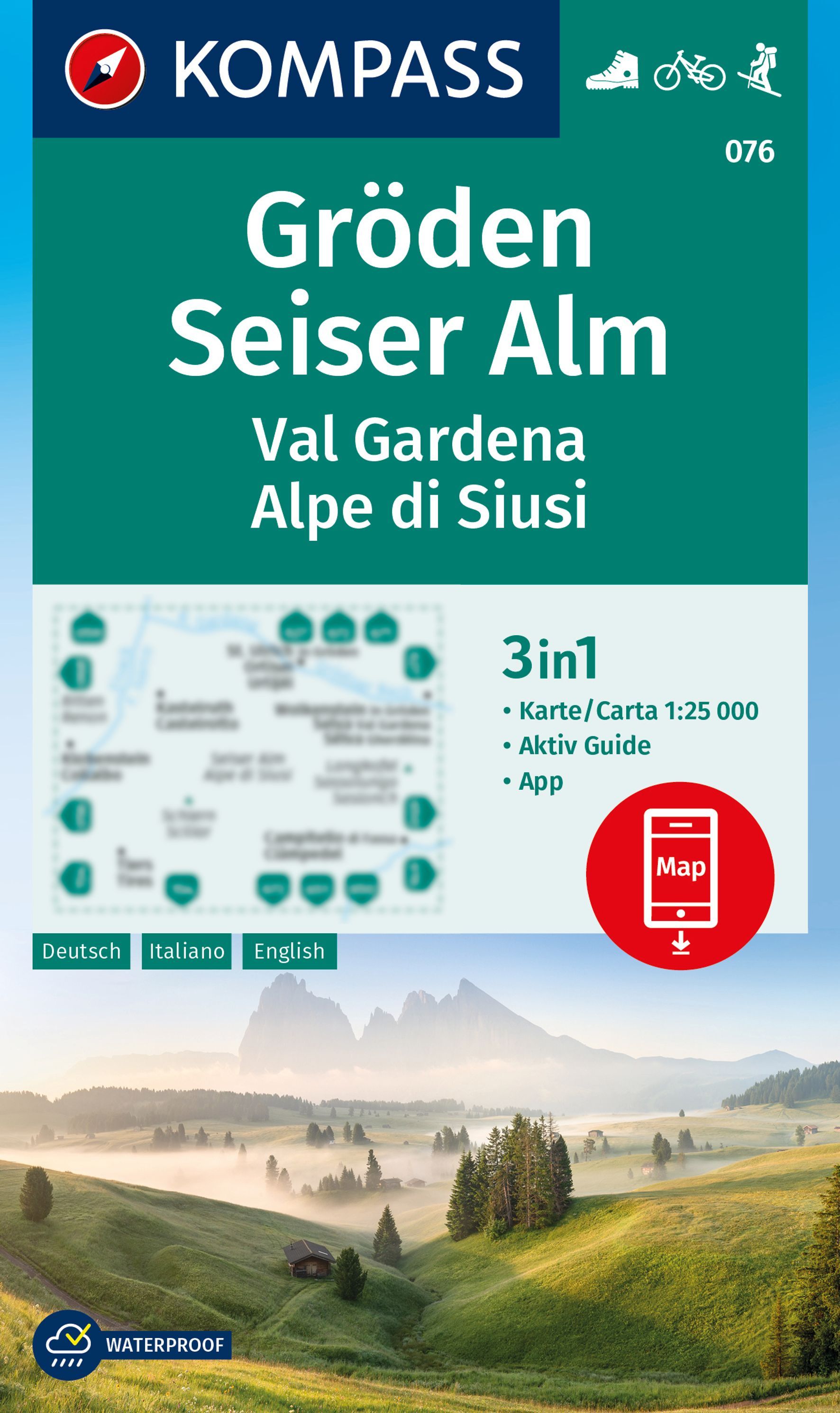 9783991541974 Cover, Karte Gröden Seiser Alm
