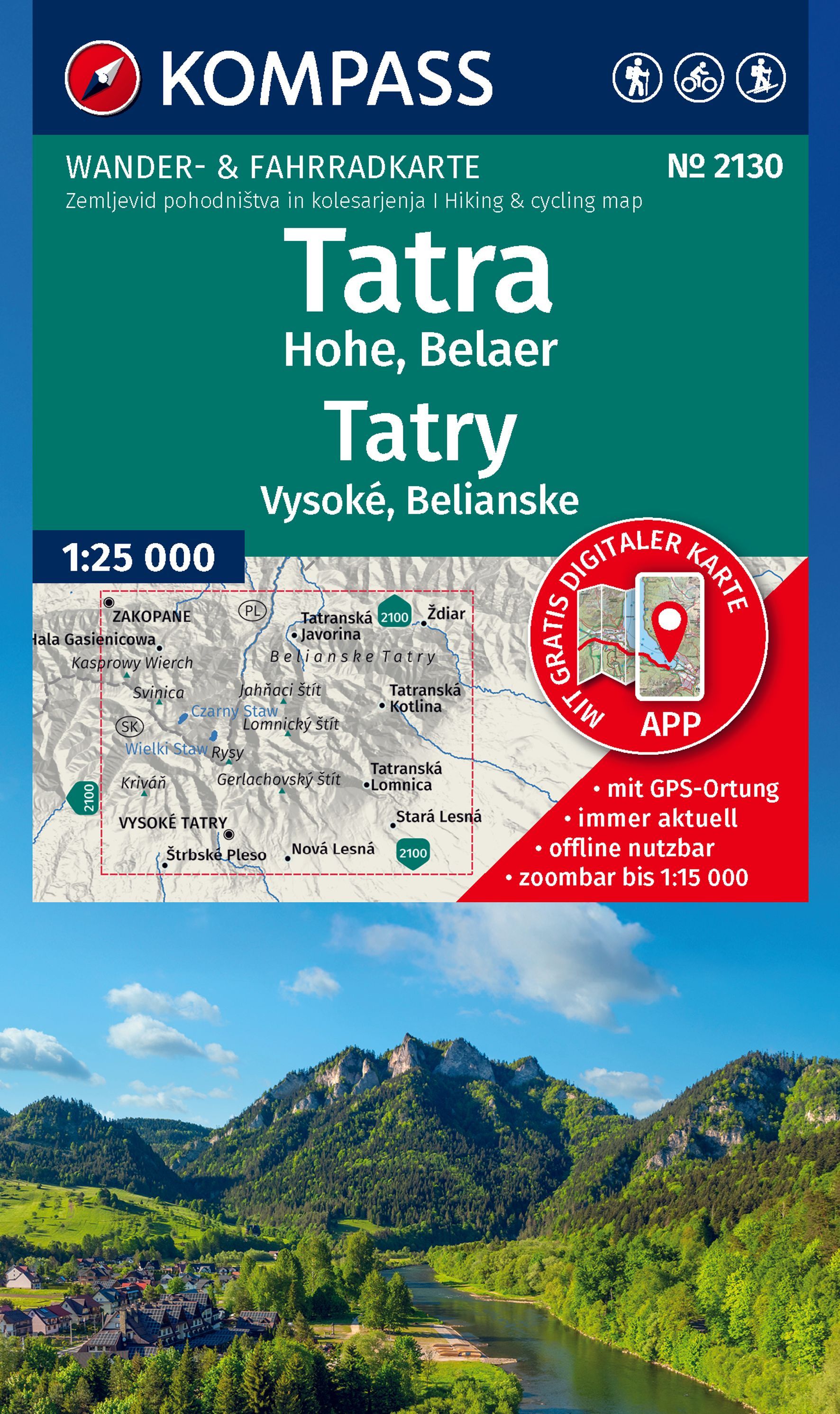 KOMPASS Wanderkarte 2130 Tatra Hohe, Belaer