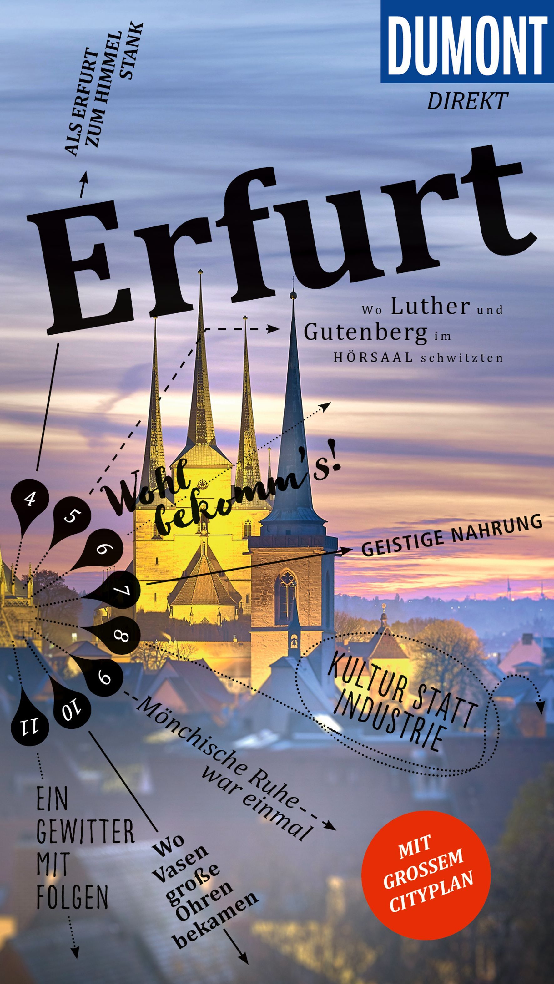DuMont direkt Reiseführer Erfurt Werbung, Plakat, Buch, Veröffentlichung, Spire,
